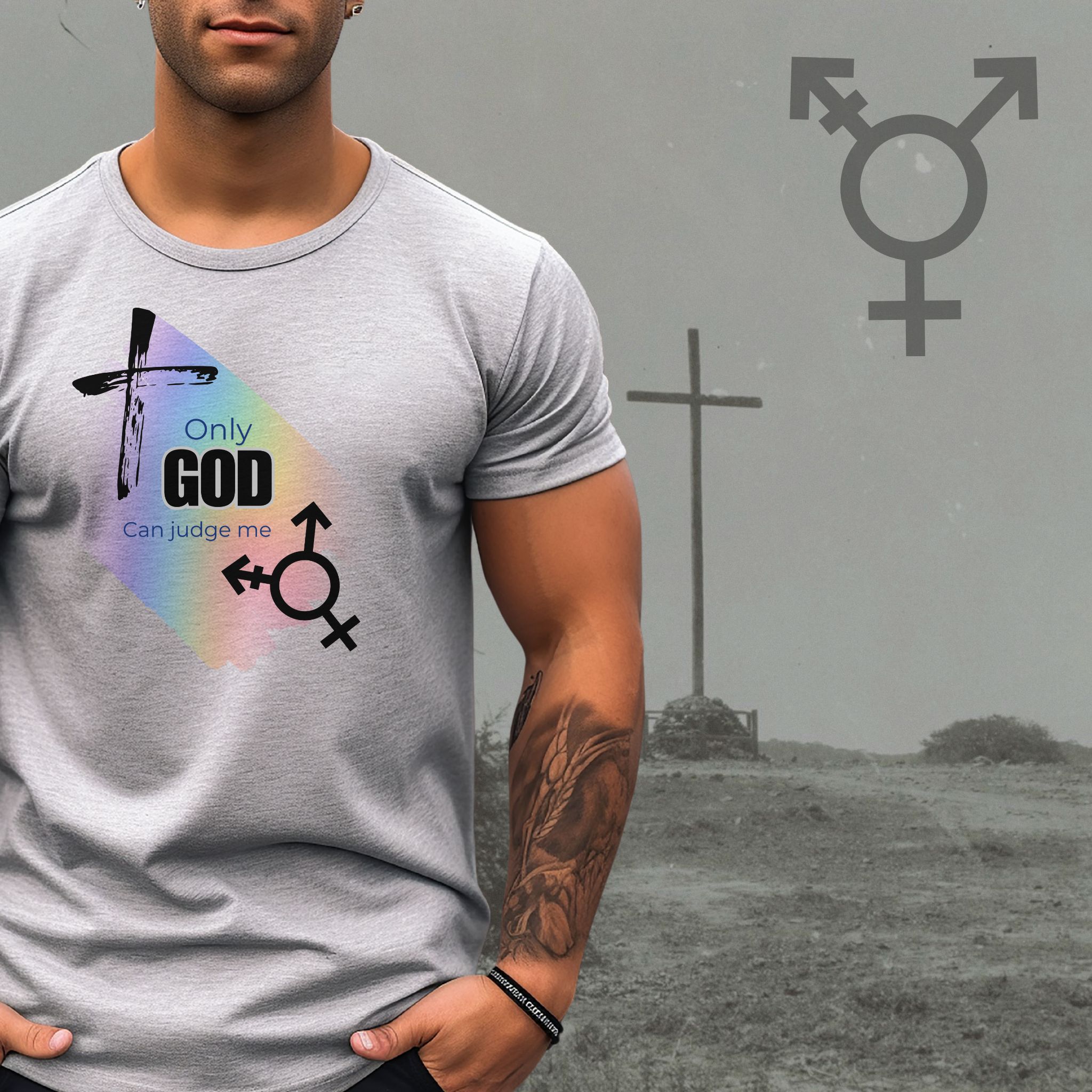 Transgender Pride Message T-Shirt for Truth and Faith, Unisex Softstyle Tee product thumbnail image