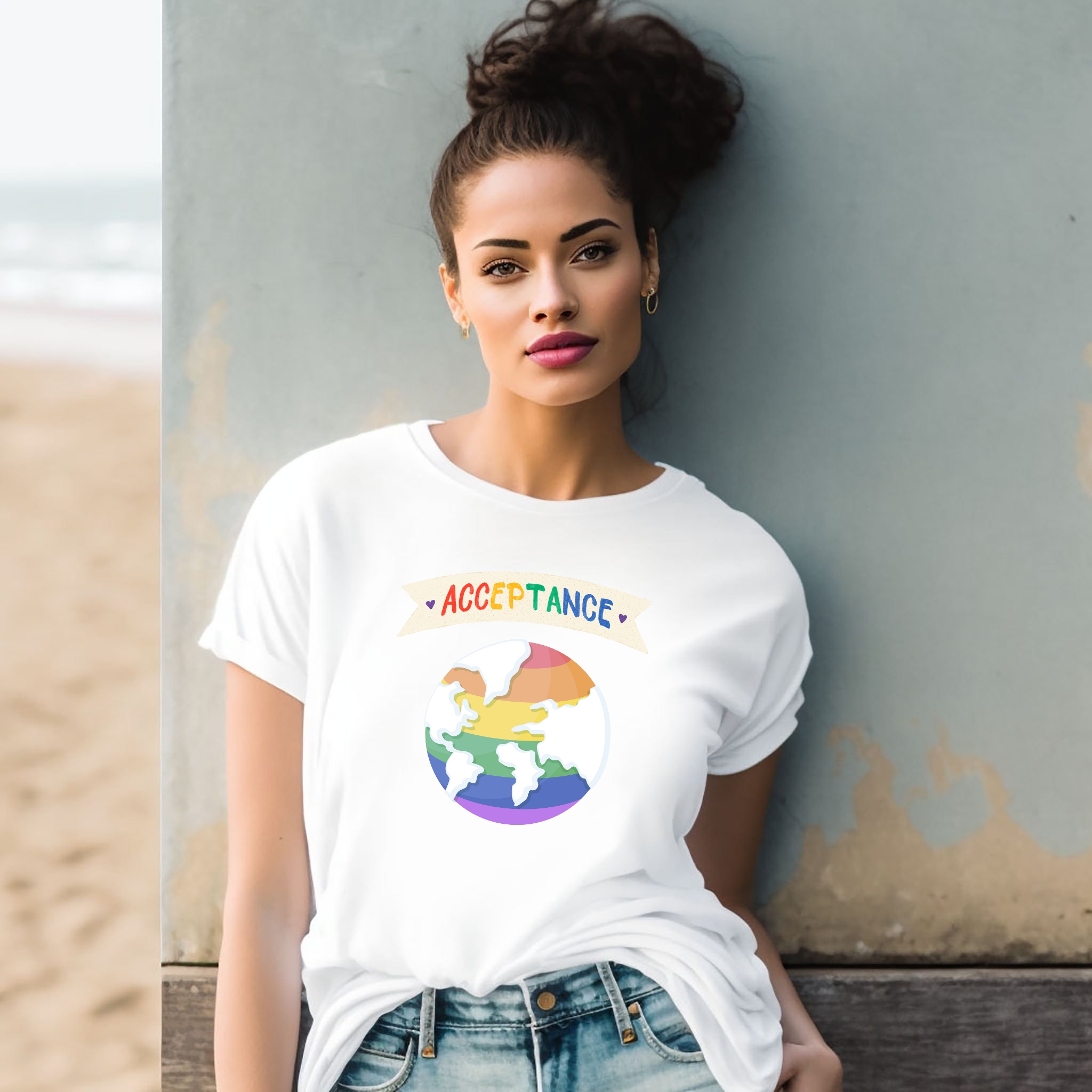Pride Acceptance Unisex Short Sleeve Tee - Celebrate Diversity &amp; Love product thumbnail image