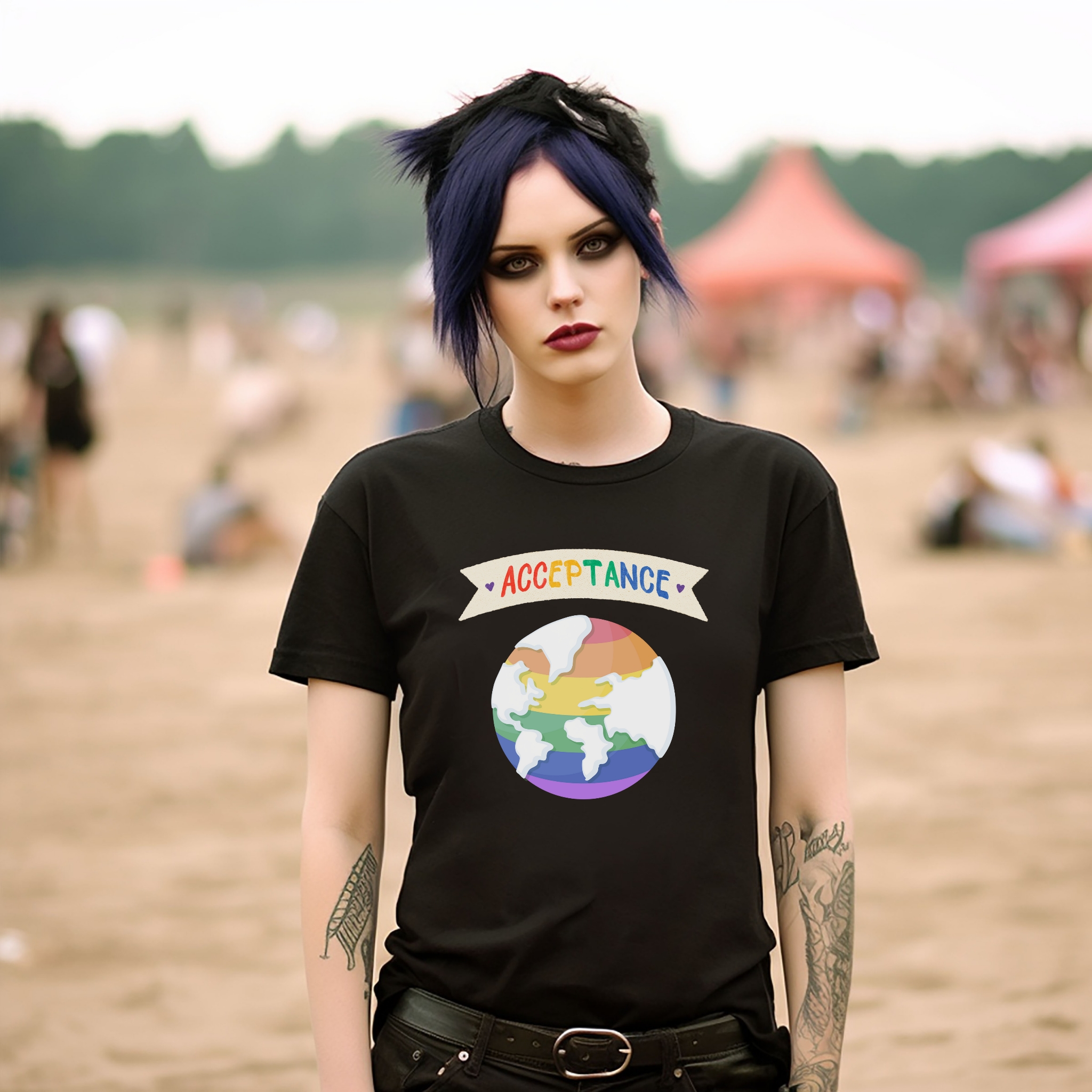 Pride Acceptance Unisex Short Sleeve Tee - Celebrate Diversity &amp; Love product thumbnail image