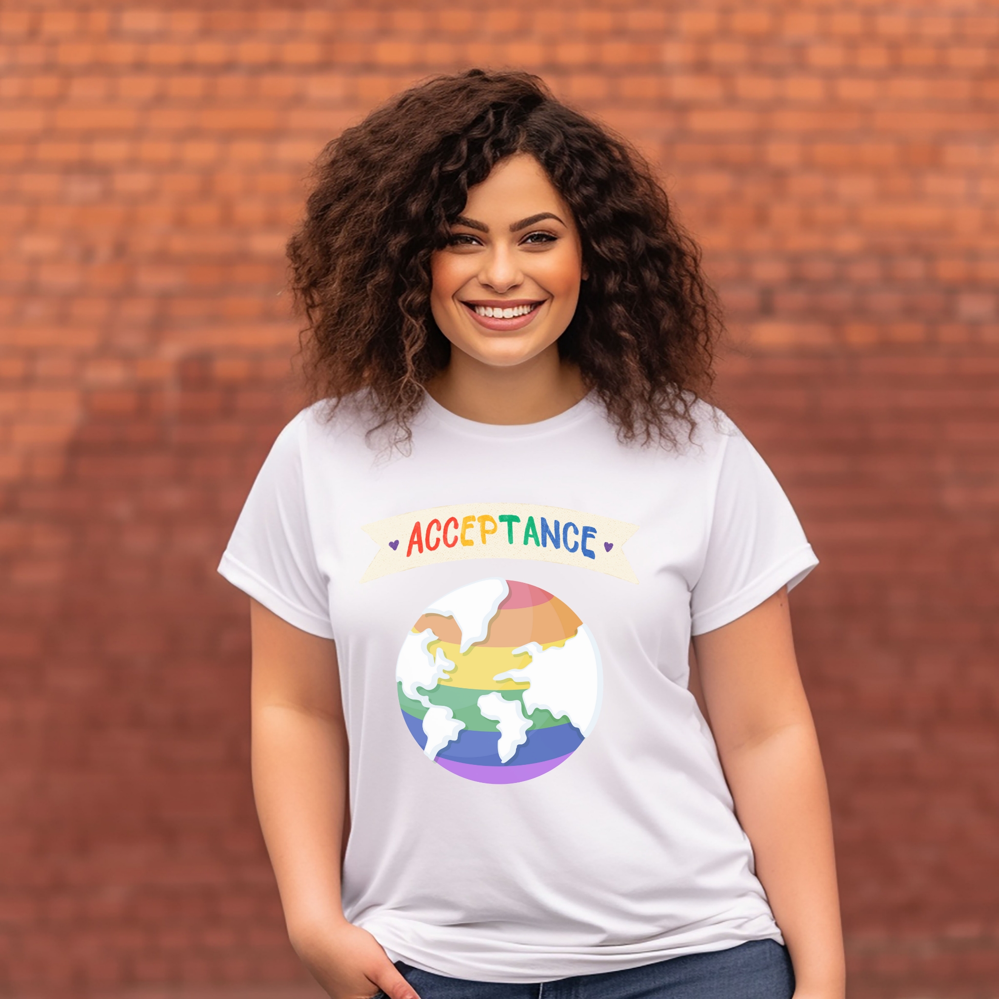 Pride Acceptance Unisex Short Sleeve Tee - Celebrate Diversity &amp; Love product thumbnail image
