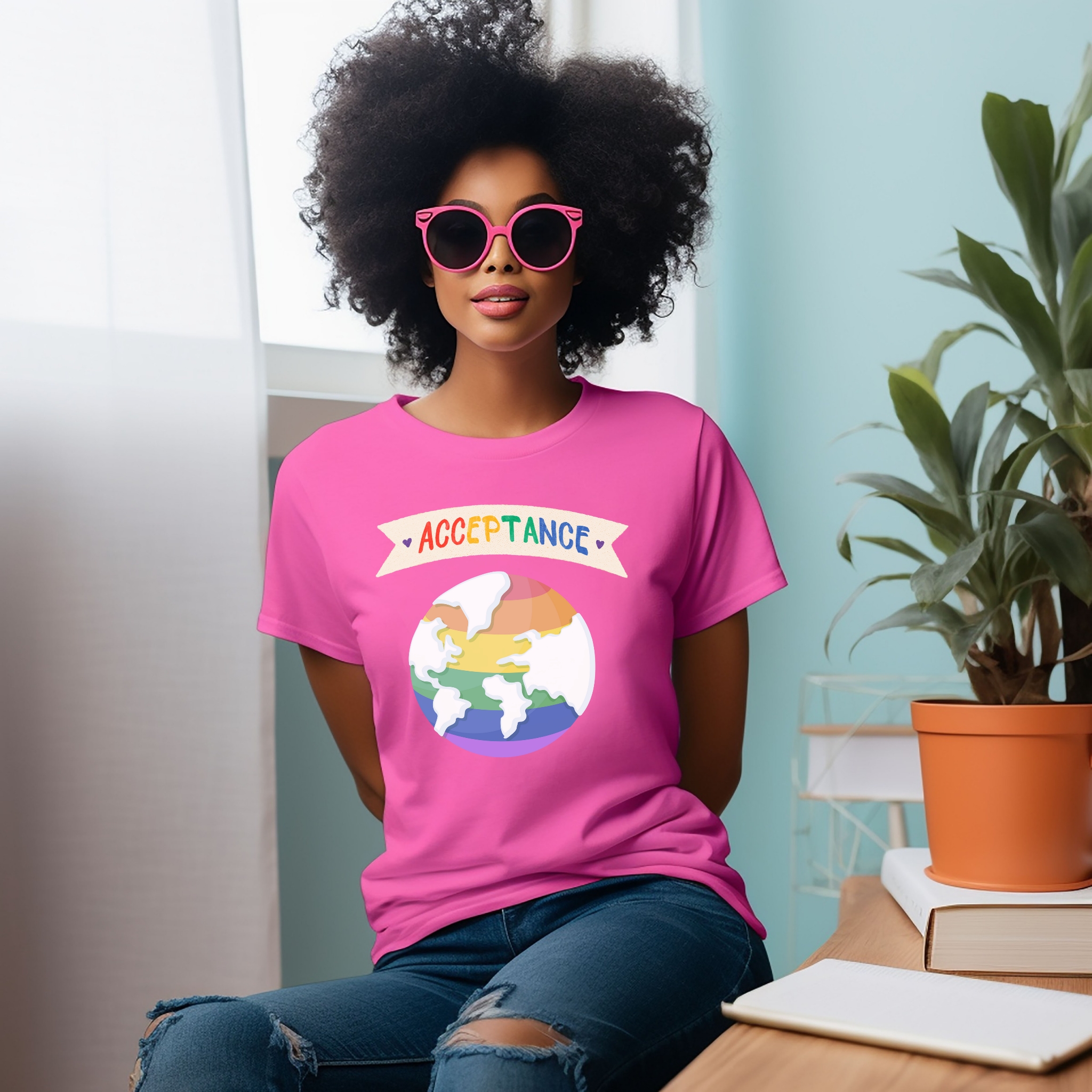 Pride Acceptance Unisex Short Sleeve Tee - Celebrate Diversity &amp; Love product thumbnail image
