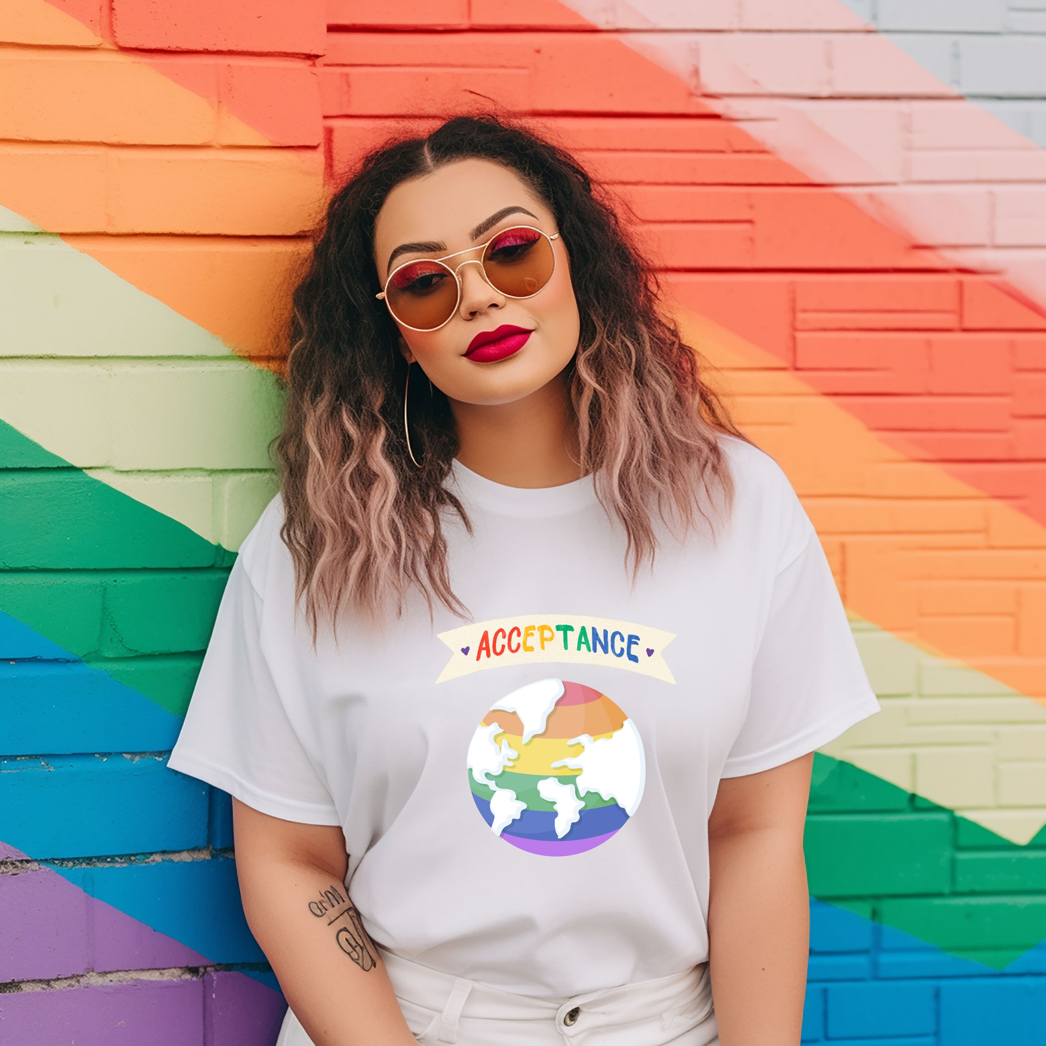 Pride Acceptance Unisex Short Sleeve Tee - Celebrate Diversity & Love product thumbnail image Pride Acceptance Unisex Short Sleeve Tee - Celebrate Diversity & Love product thumbnail image
