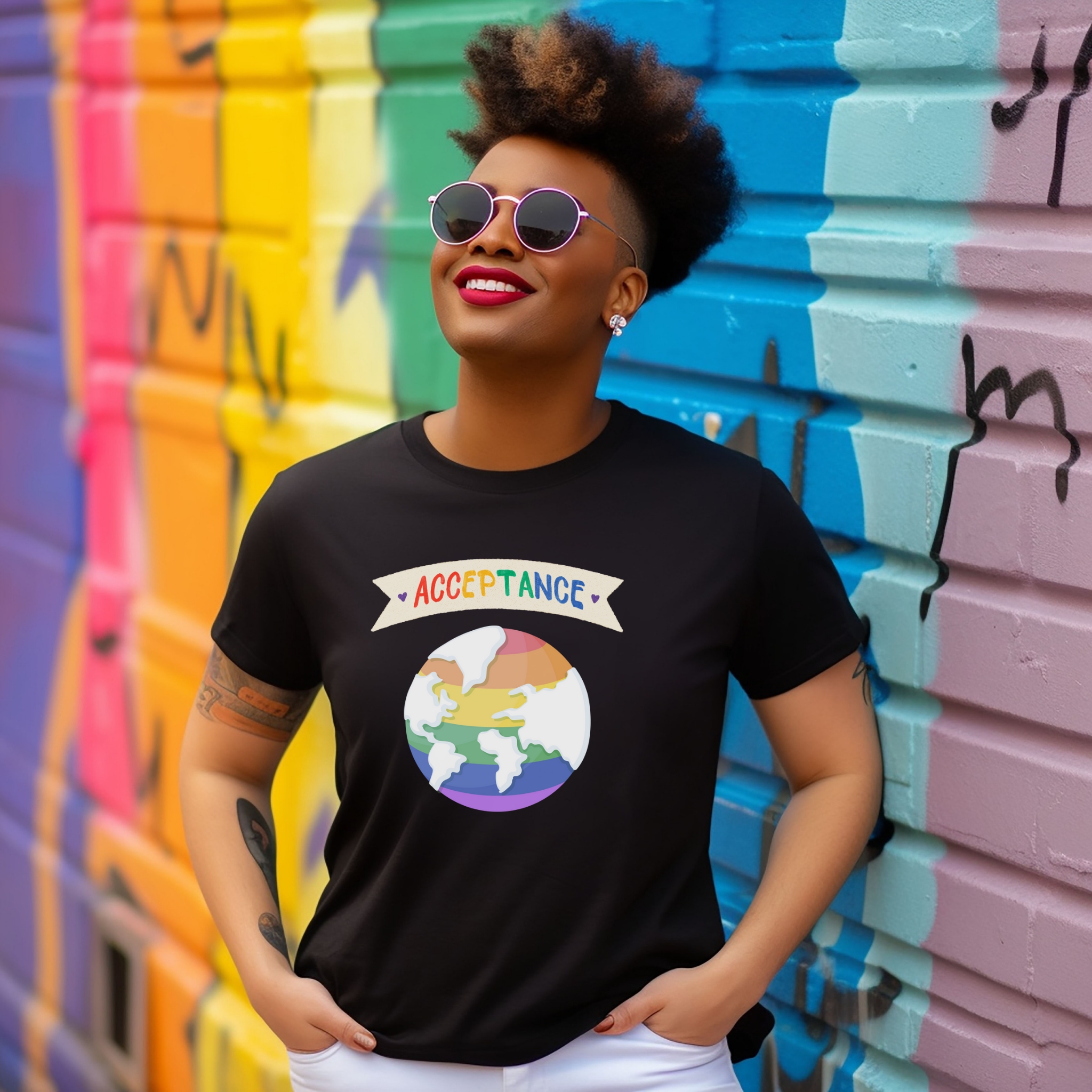 Pride Acceptance Unisex Short Sleeve Tee - Celebrate Diversity & Love product thumbnail image Pride Acceptance Unisex Short Sleeve Tee - Celebrate Diversity & Love product thumbnail image