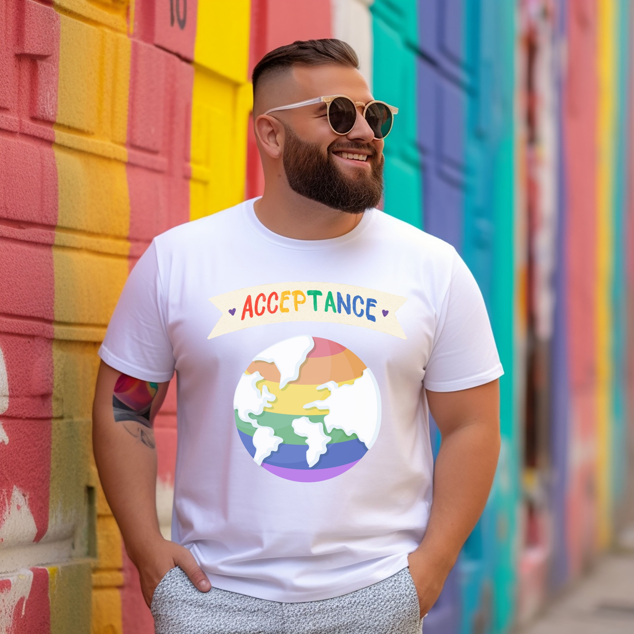 Pride Acceptance Unisex Short Sleeve Tee - Celebrate Diversity & Love product thumbnail image Pride Acceptance Unisex Short Sleeve Tee - Celebrate Diversity & Love product thumbnail image