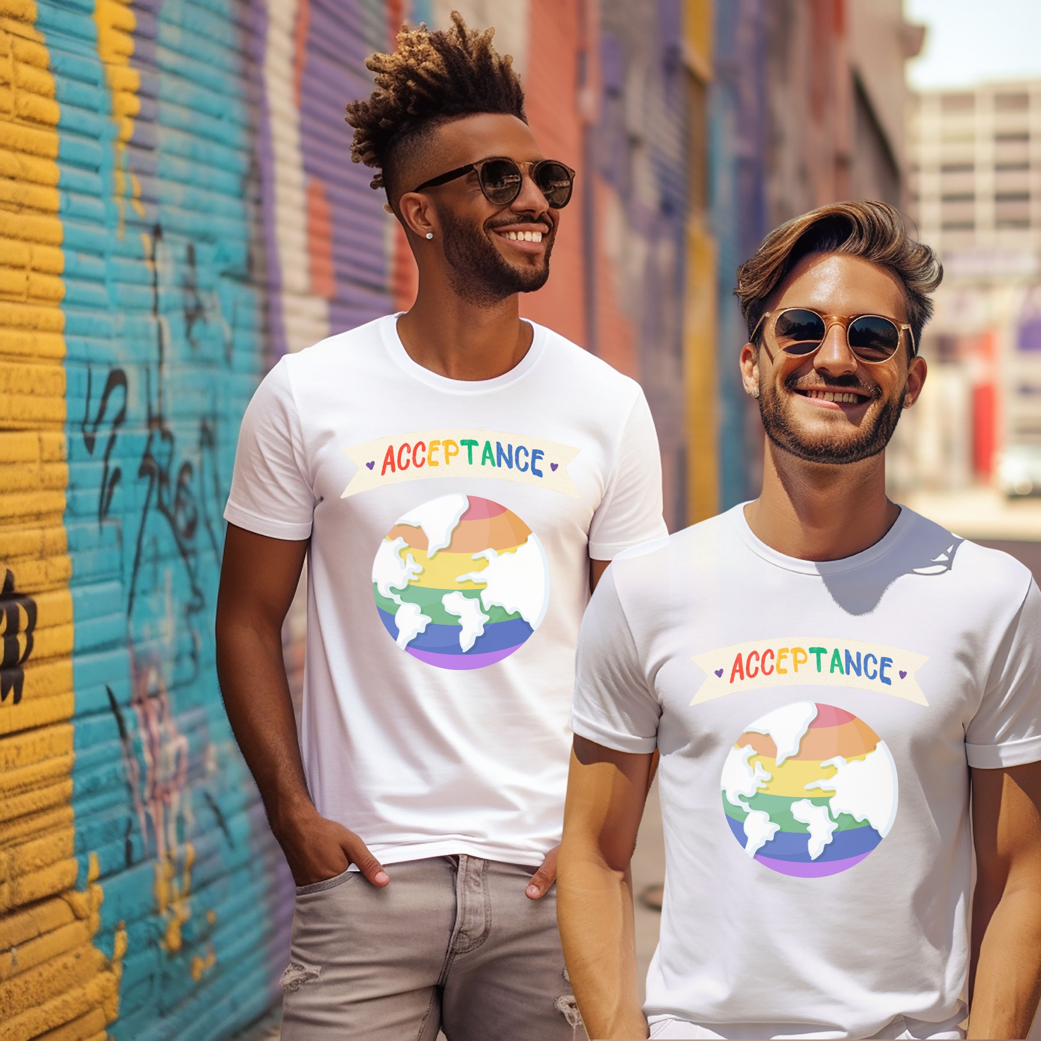 Pride Acceptance Unisex Short Sleeve Tee - Celebrate Diversity & Love product thumbnail image Pride Acceptance Unisex Short Sleeve Tee - Celebrate Diversity & Love product thumbnail image