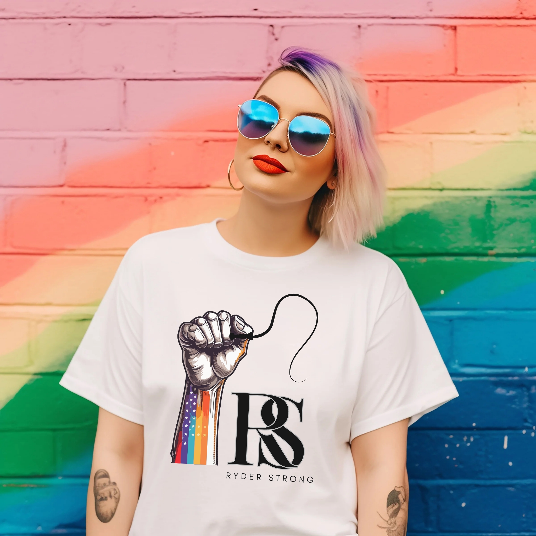 Ryder Strong Design, Graphic T-Shirt, LGBTQ+ Pride Shirt, Unisex Tee, Inspirational Wear,  Gift for Allies product thumbnail image