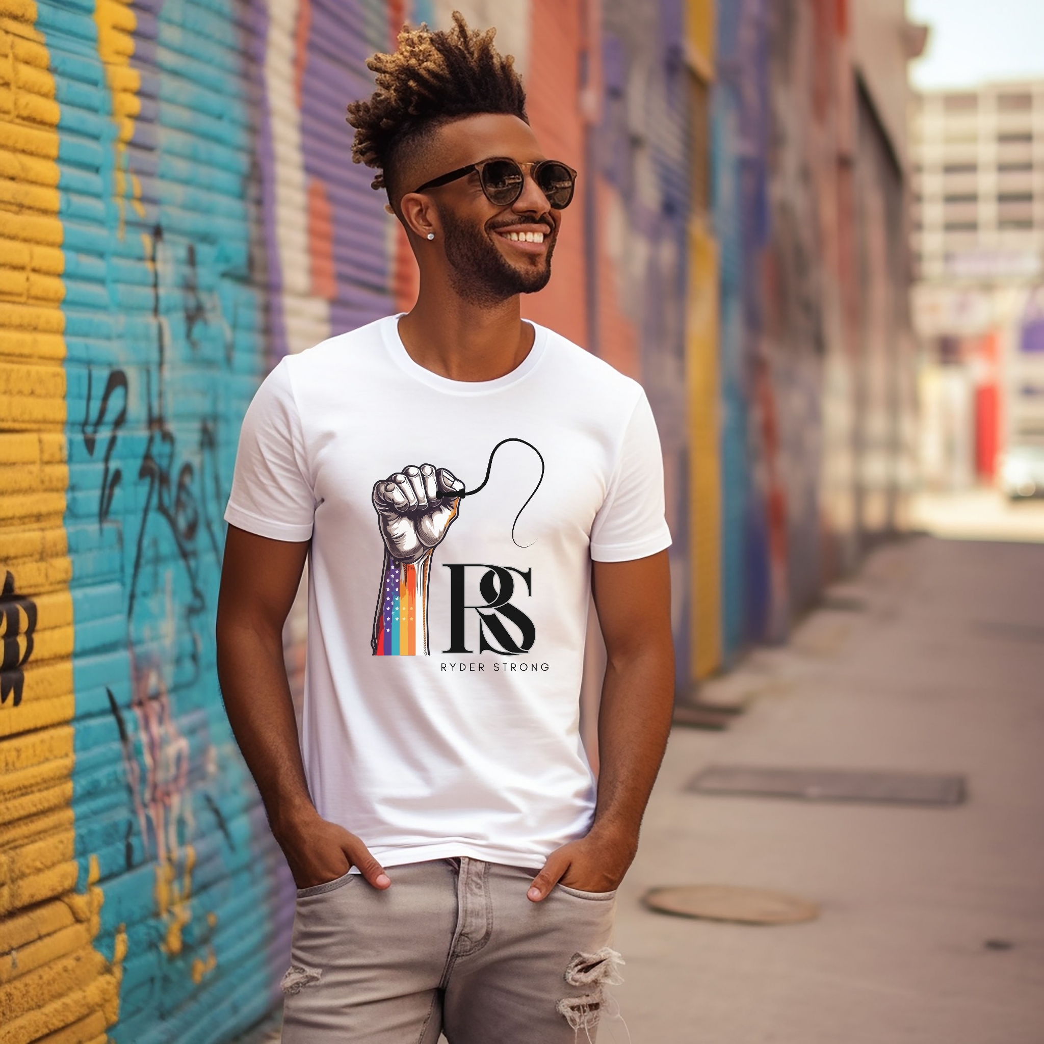 Ryder Strong Design, Graphic T-Shirt, LGBTQ+ Pride Shirt, Unisex Tee, Inspirational Wear, Gift for Allies product thumbnail image Ryder Strong Design, Graphic T-Shirt, LGBTQ+ Pride Shirt, Unisex Tee, Inspirational Wear, Gift for Allies product thumbnail image