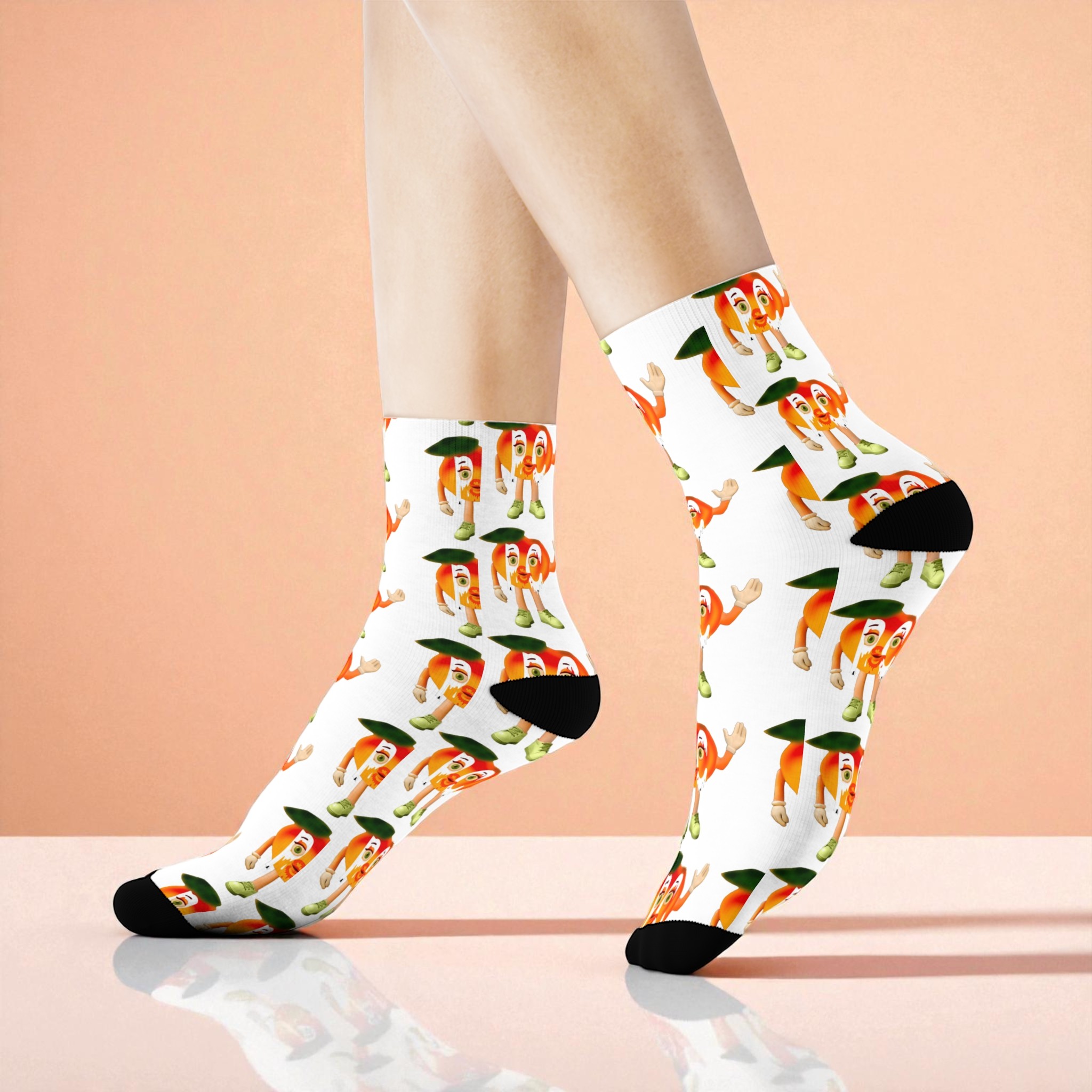 Peaches Mascot Crew Socks Peaches Mascot Crew Socks