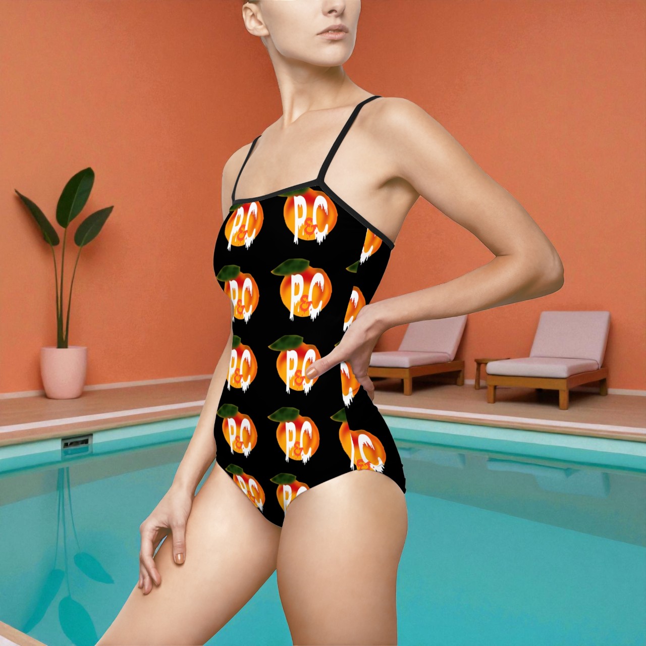 P&amp;C Logo Women's One-piece Swimsuit (AOP) product thumbnail image