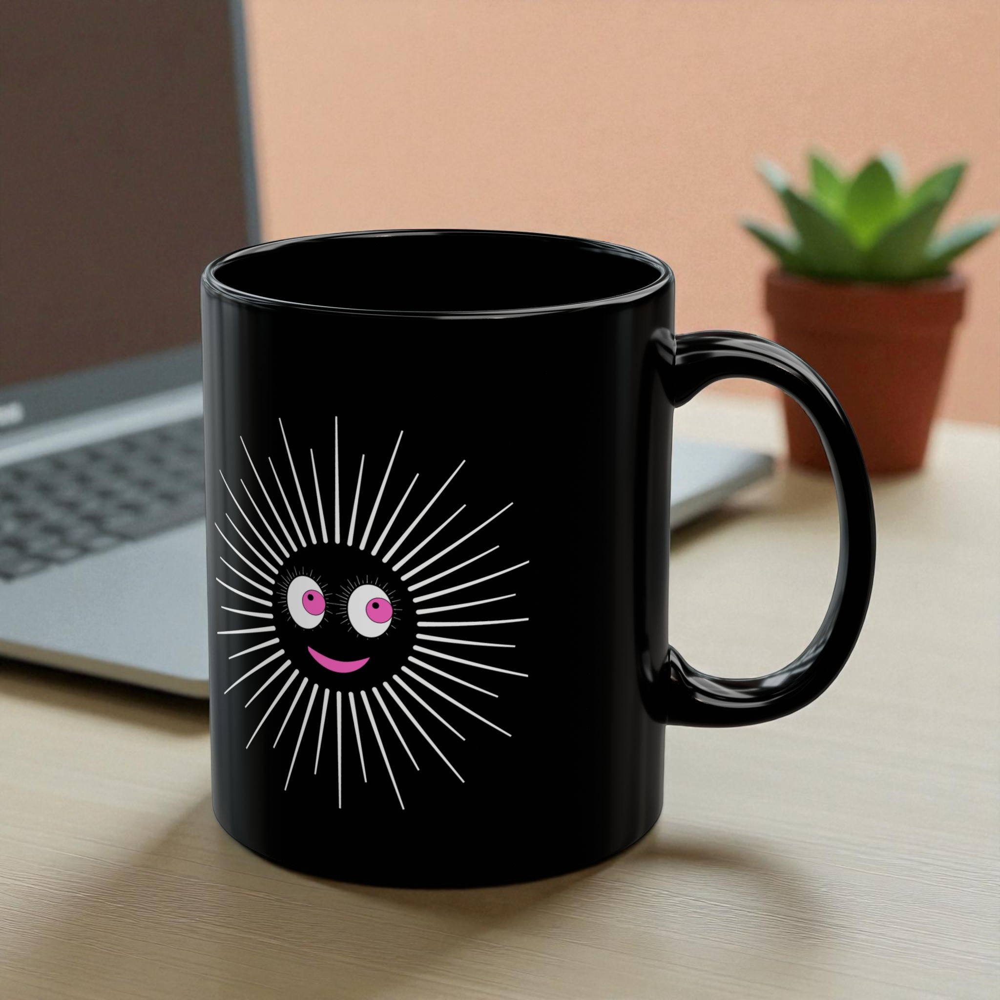 Pink Eyes Sun Black Mug product thumbnail image Pink Eyes Sun Black Mug product thumbnail image