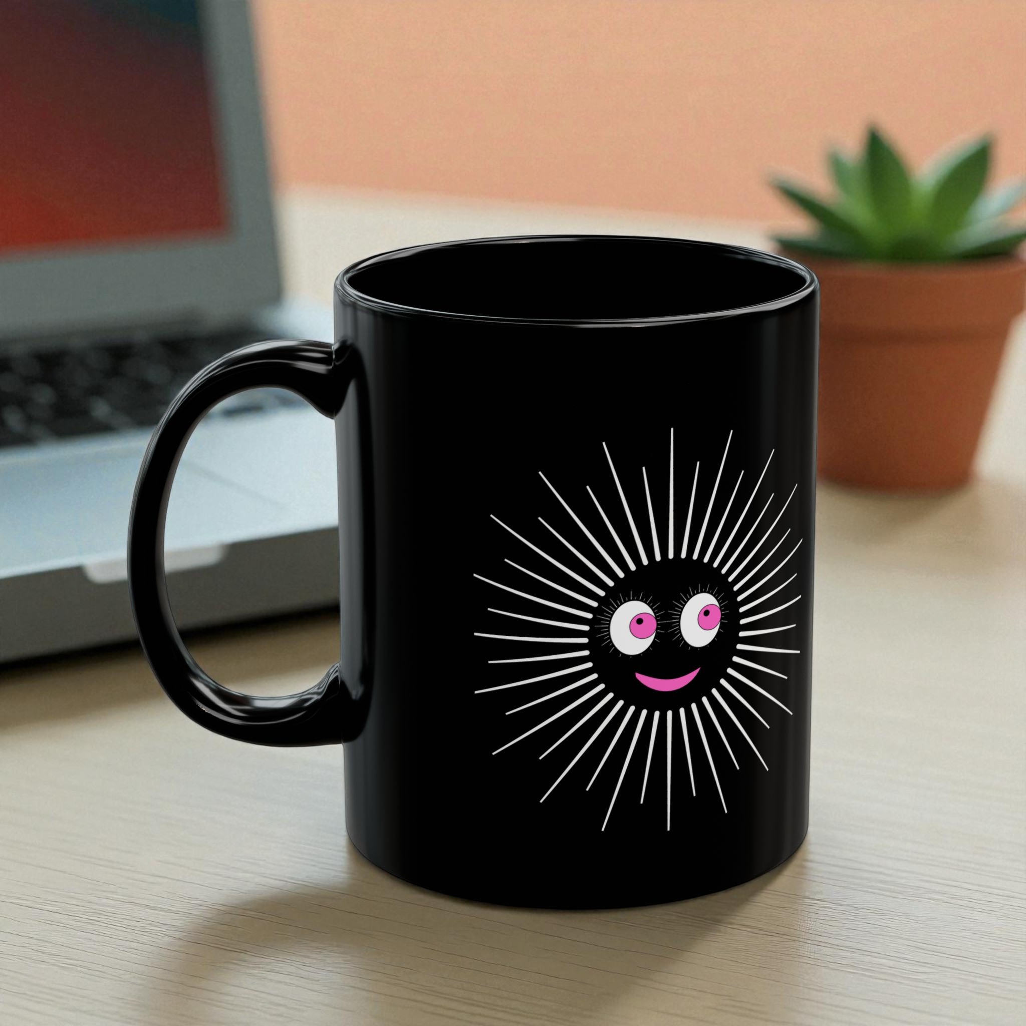 Pink Eyes Sun Black Mug Pink Eyes Sun Black Mug