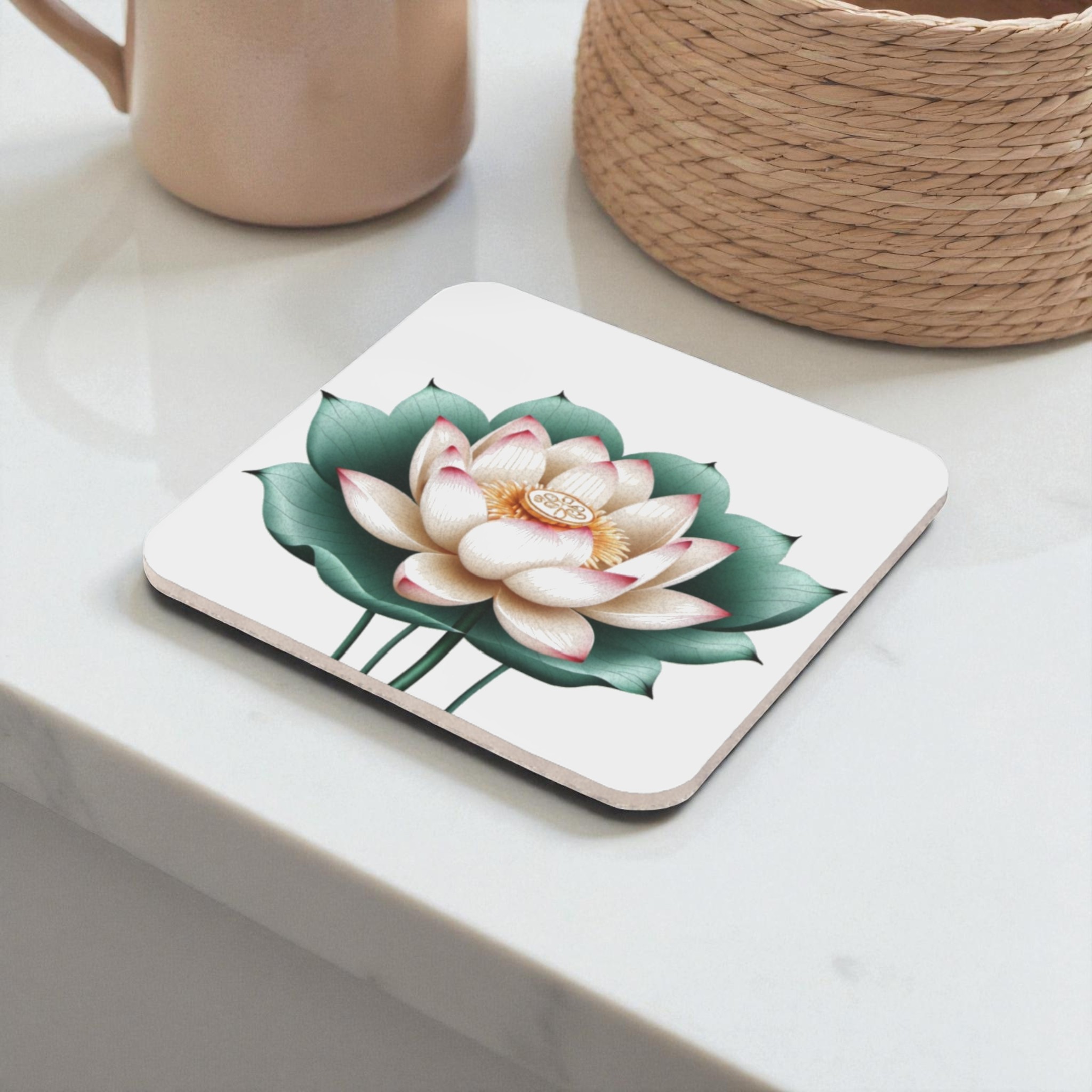 Lotus Flower Cork Back Coaster