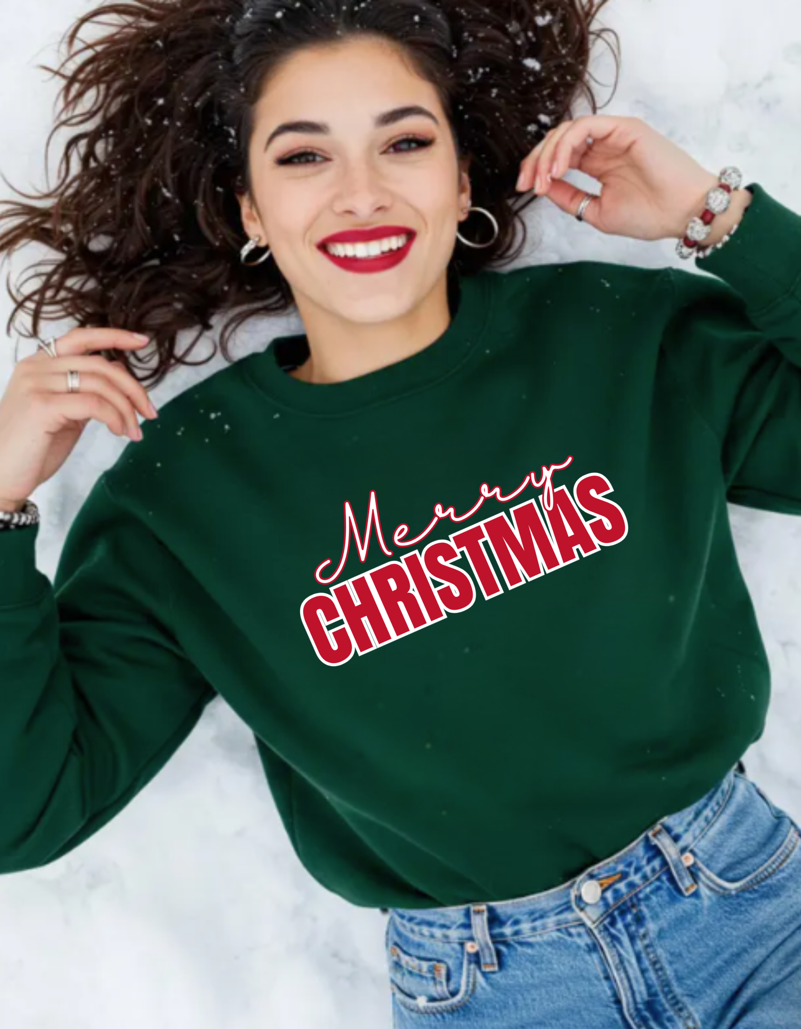 Merry Christmas Sweater — Womens Holiday Sweatshirt Merry Christmas Sweater — Womens Holiday Sweatshirt