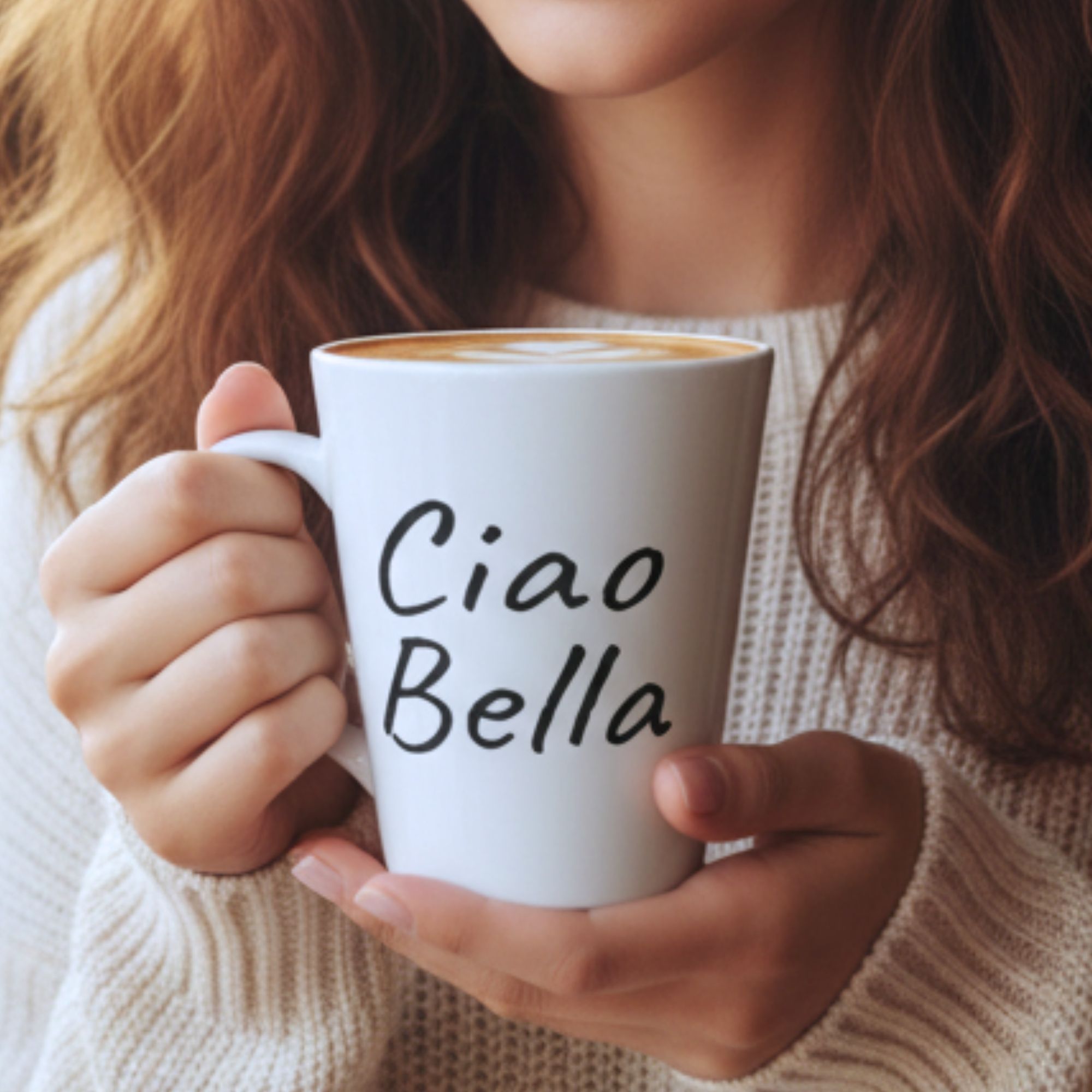 Ciao Bella White Latte Mug – Minimal Italian Coffee Cup product thumbnail image Ciao Bella White Latte Mug – Minimal Italian Coffee Cup product thumbnail image