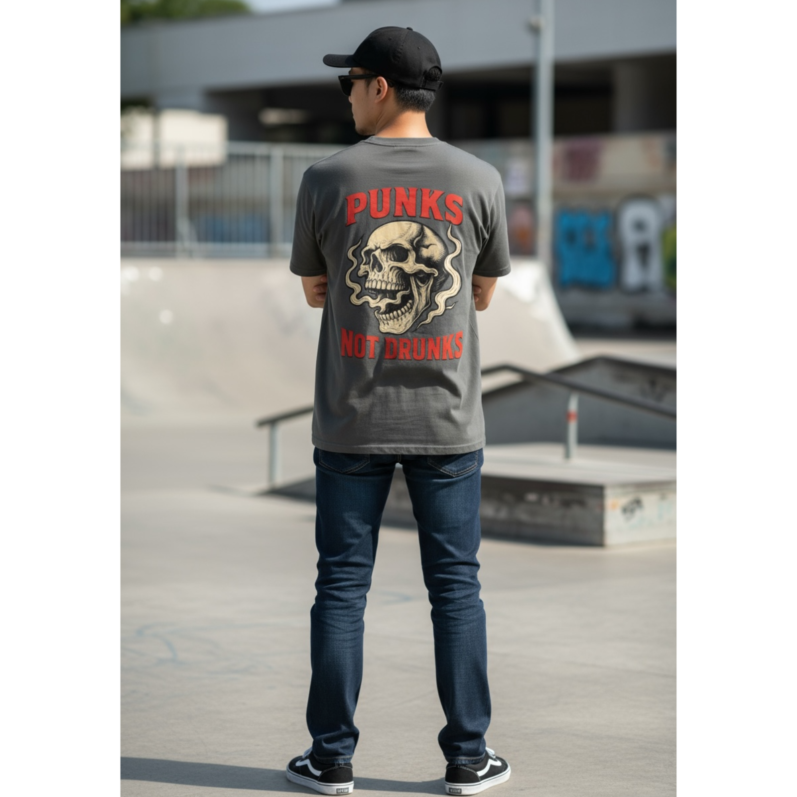 Punks Not Drunks Skull T-Shirt product thumbnail image Punks Not Drunks Skull T-Shirt product thumbnail image