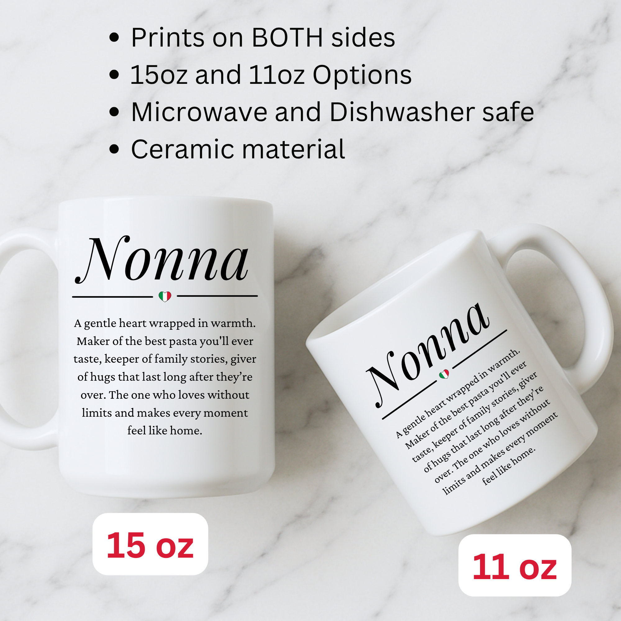 Nonna Italian Mug with Heart – Gift for Mother’s Day, Grandma Mug product thumbnail image Nonna Italian Mug with Heart – Gift for Mother’s Day, Grandma Mug product thumbnail image