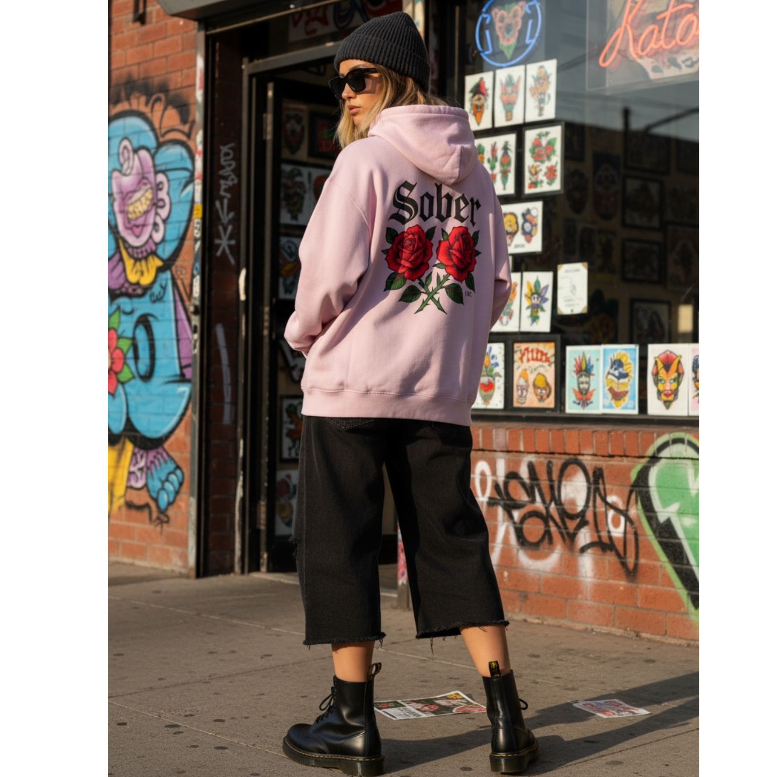Sober Rose Fleece Hoodie - Perfect for Recovery Support, Casual Wear, Gifts, Celebrations, and Self-Care product thumbnail image Sober Rose Fleece Hoodie - Perfect for Recovery Support, Casual Wear, Gifts, Celebrations, and Self-Care product thumbnail image