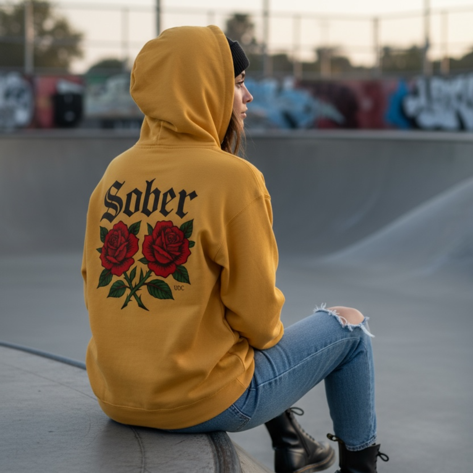 Sober Rose Fleece Hoodie - Perfect for Recovery Support, Casual Wear, Gifts, Celebrations, and Self-Care product thumbnail image Sober Rose Fleece Hoodie - Perfect for Recovery Support, Casual Wear, Gifts, Celebrations, and Self-Care product thumbnail image