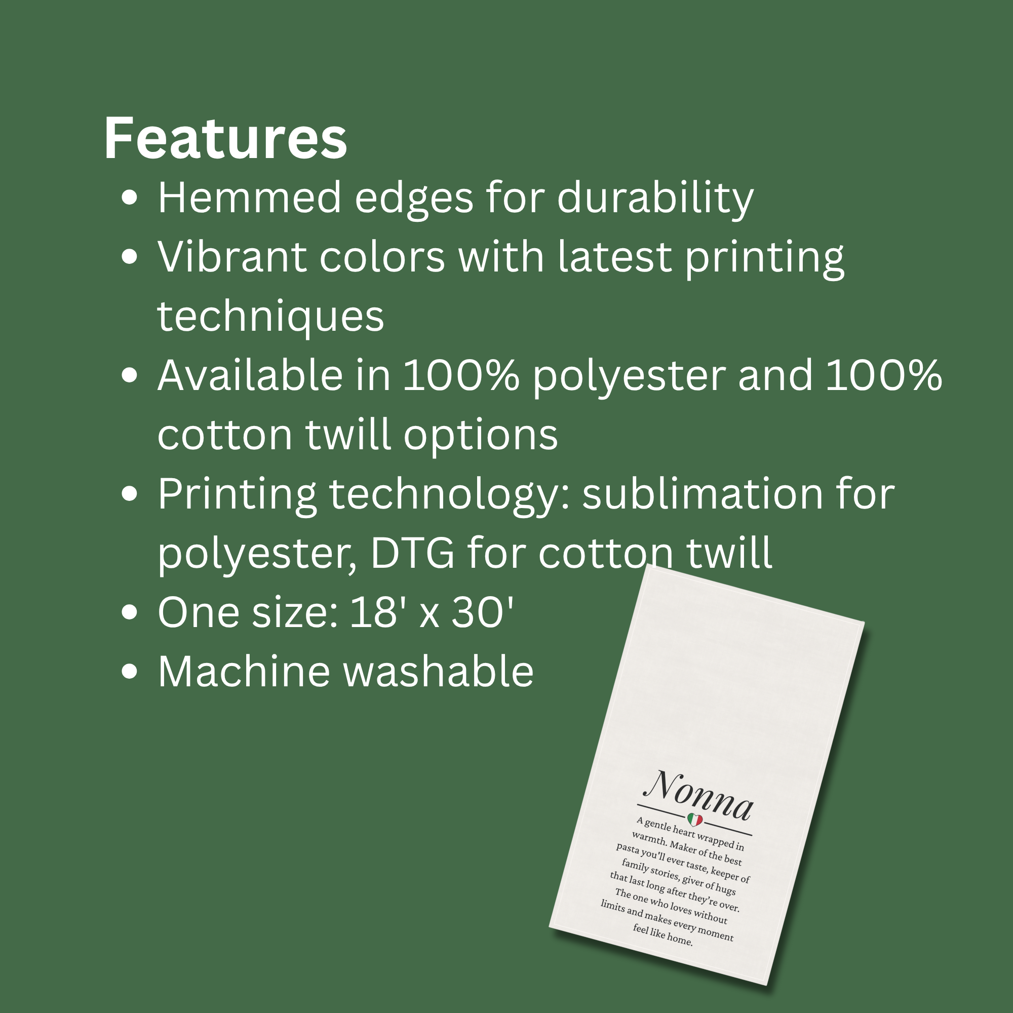 Nonna Definition Tea Towel — Italian Grandmother Kitchen Dish Towel, Heartfelt Family Quote product thumbnail image Nonna Definition Tea Towel — Italian Grandmother Kitchen Dish Towel, Heartfelt Family Quote product thumbnail image