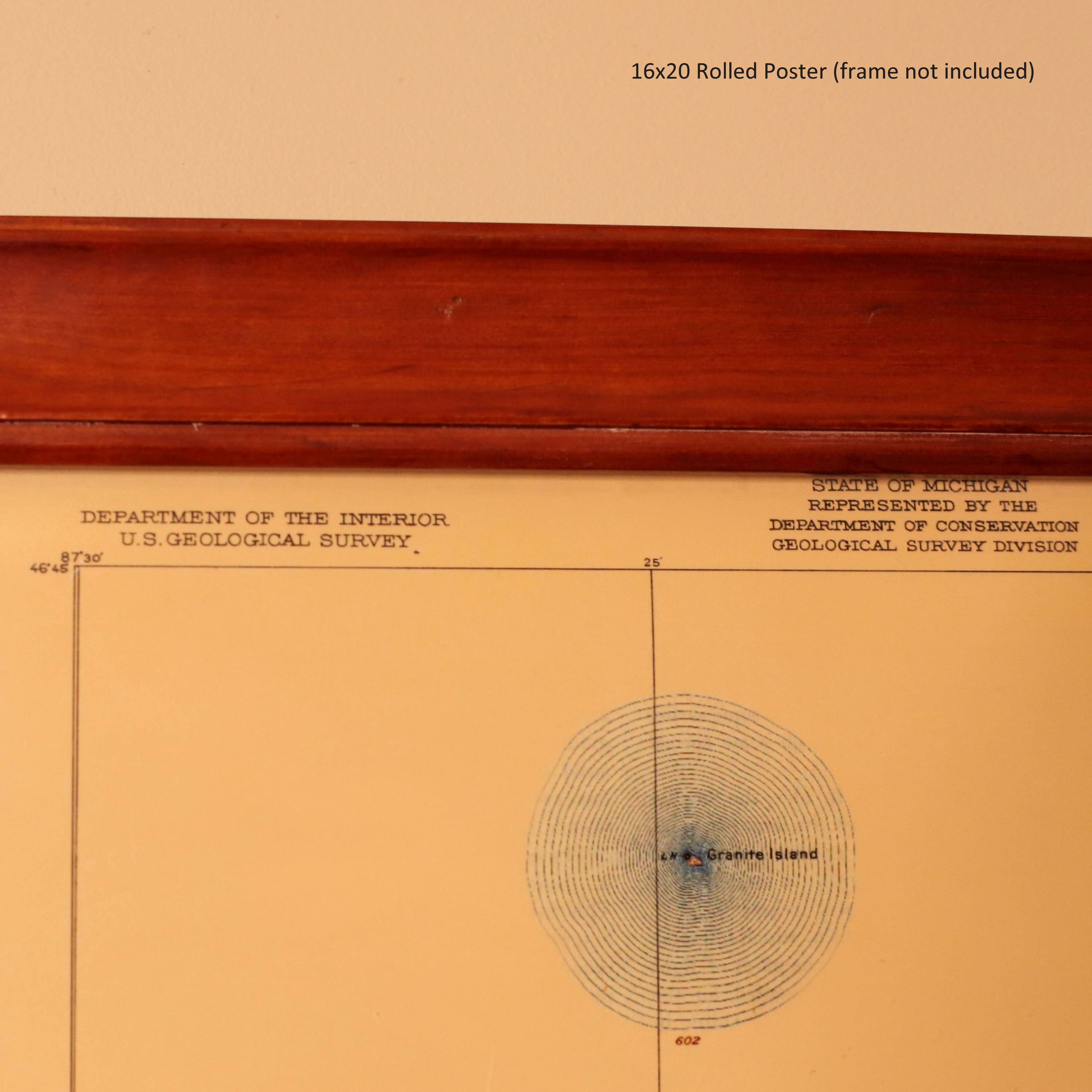 Vintage Map 1907 Marquette Mi Quadrangle USGS Topographic | 16x20 inch Rolled Poster (frame not included) | Wall Art, Nostalgic Decor  product thumbnail image