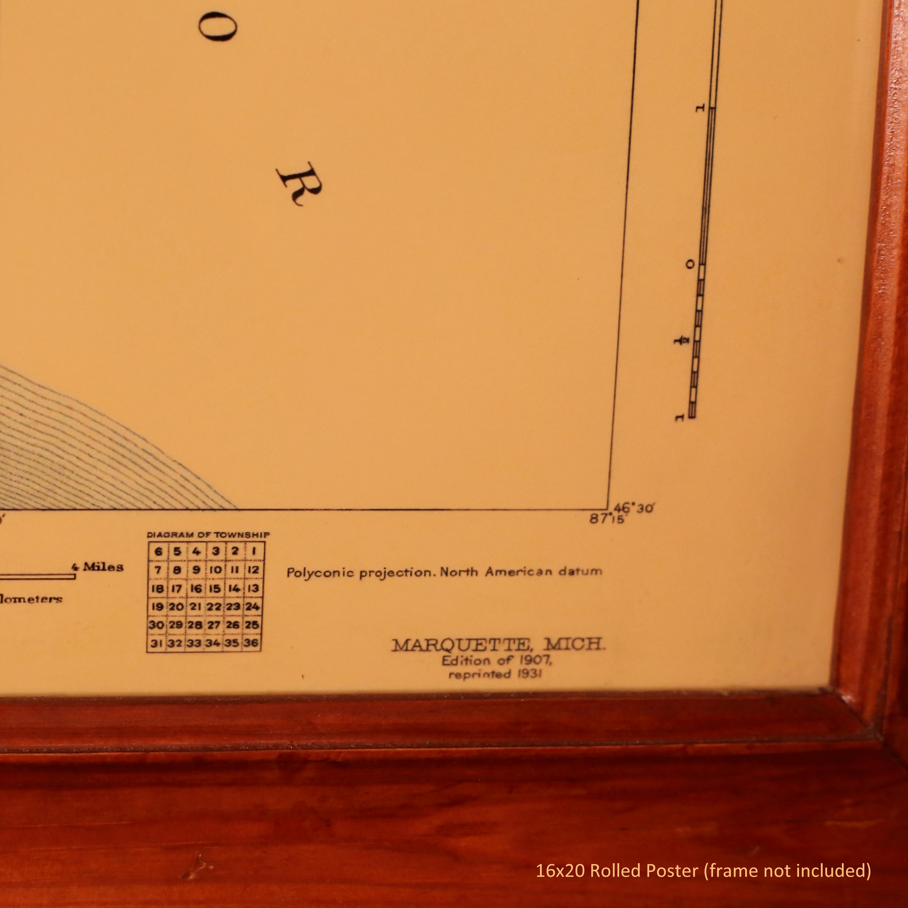Vintage Map 1907 Marquette Mi Quadrangle USGS Topographic | 16x20 inch Rolled Poster (frame not included) | Wall Art, Nostalgic Decor product thumbnail image Vintage Map 1907 Marquette Mi Quadrangle USGS Topographic | 16x20 inch Rolled Poster (frame not included) | Wall Art, Nostalgic Decor product thumbnail image