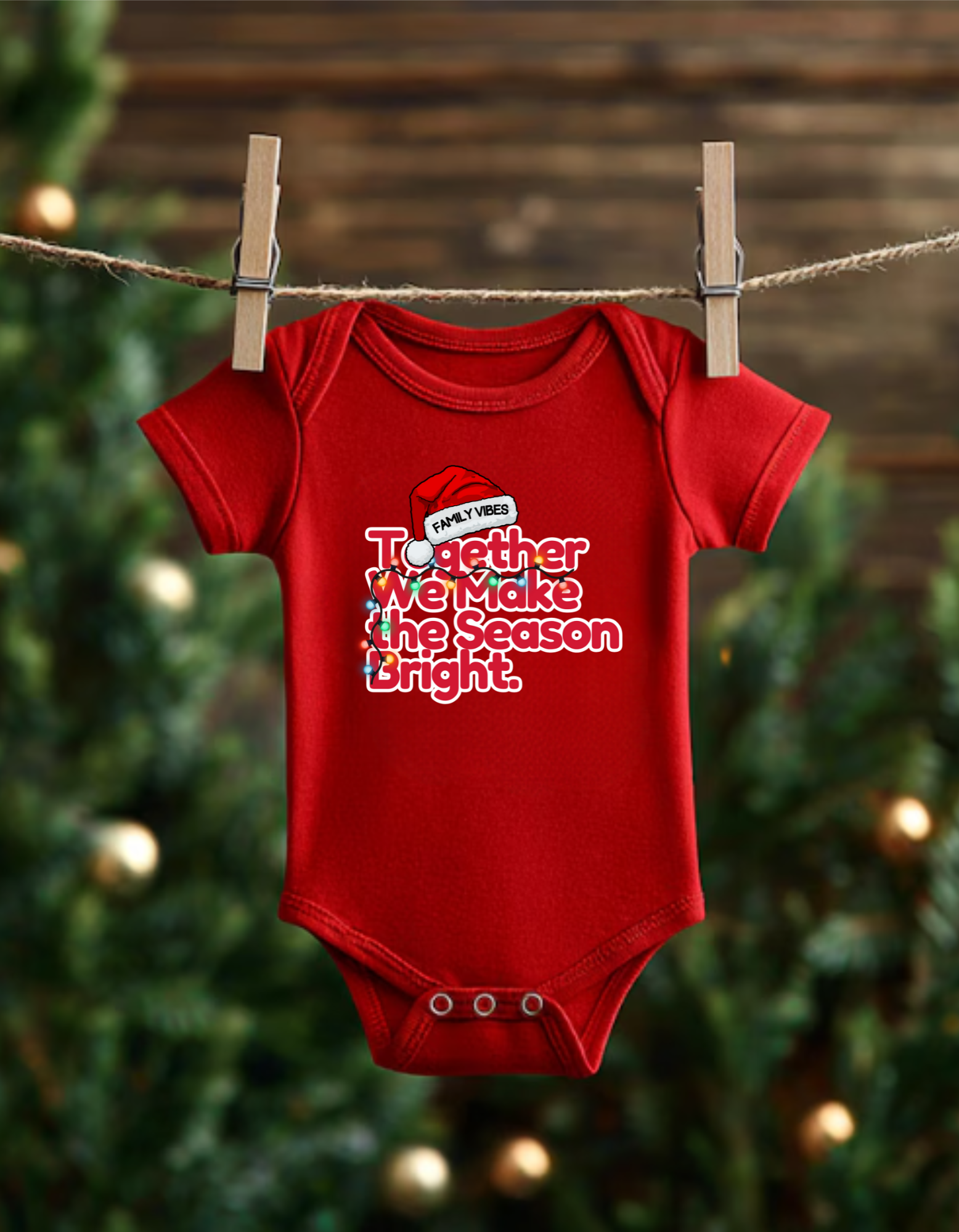 Infant Bodysuit - "Together We Make the Season Bright" Matching Family Christmas Santa Baby Onesie product thumbnail image