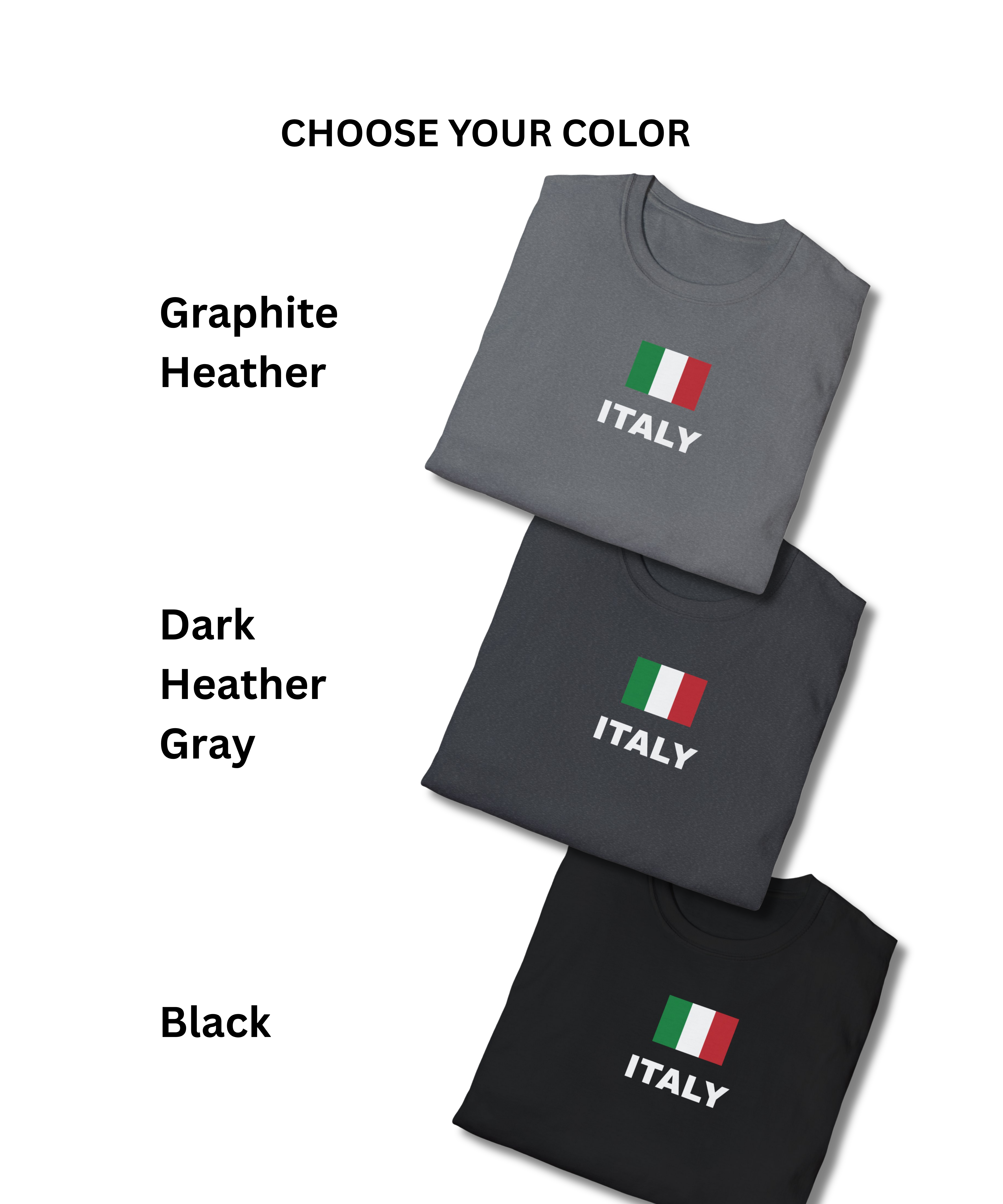Italy Flag T-Shirt — Italian Tricolor Chest Tee product thumbnail image Italy Flag T-Shirt — Italian Tricolor Chest Tee product thumbnail image