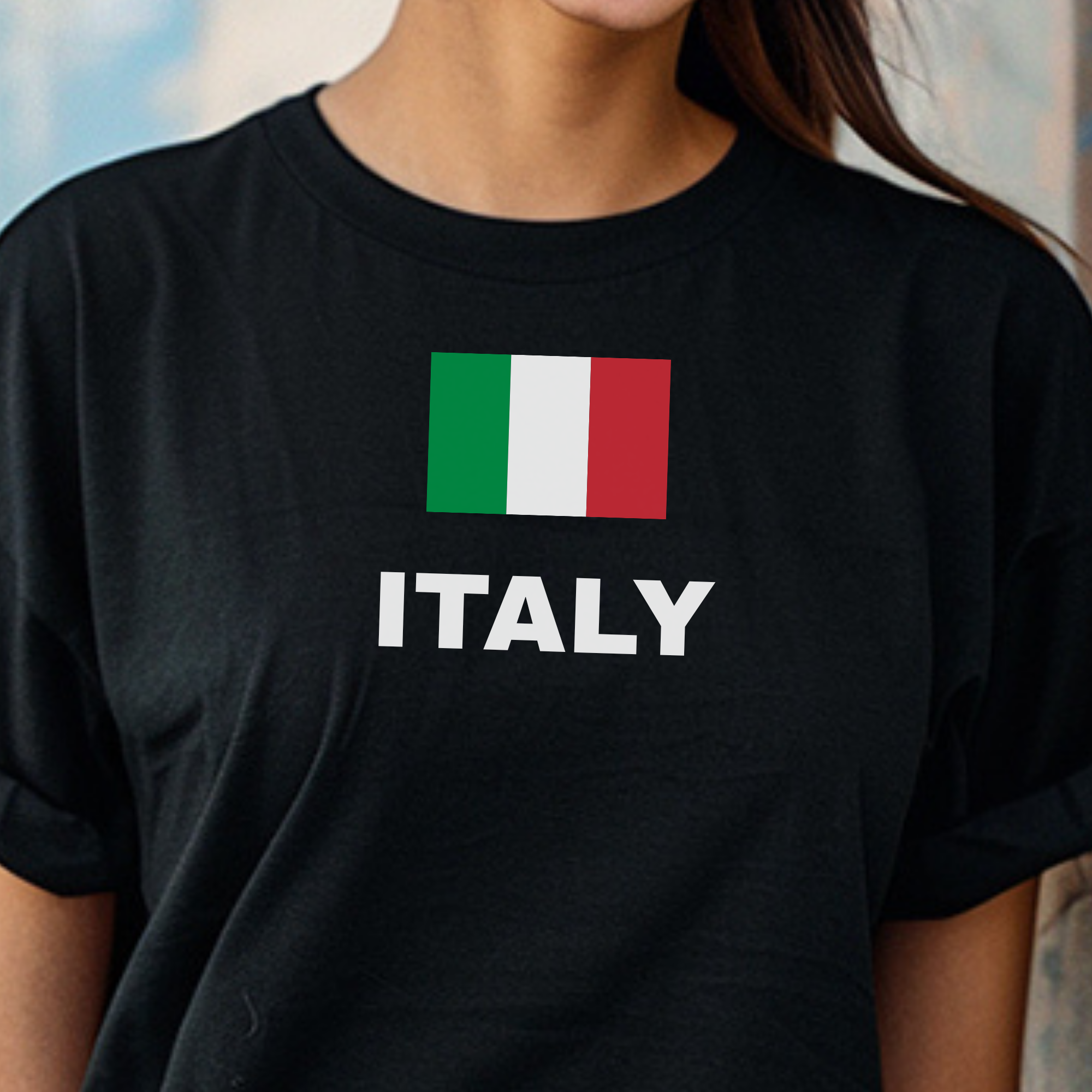 Italy Flag T-Shirt — Italian Tricolor Chest Tee product thumbnail image