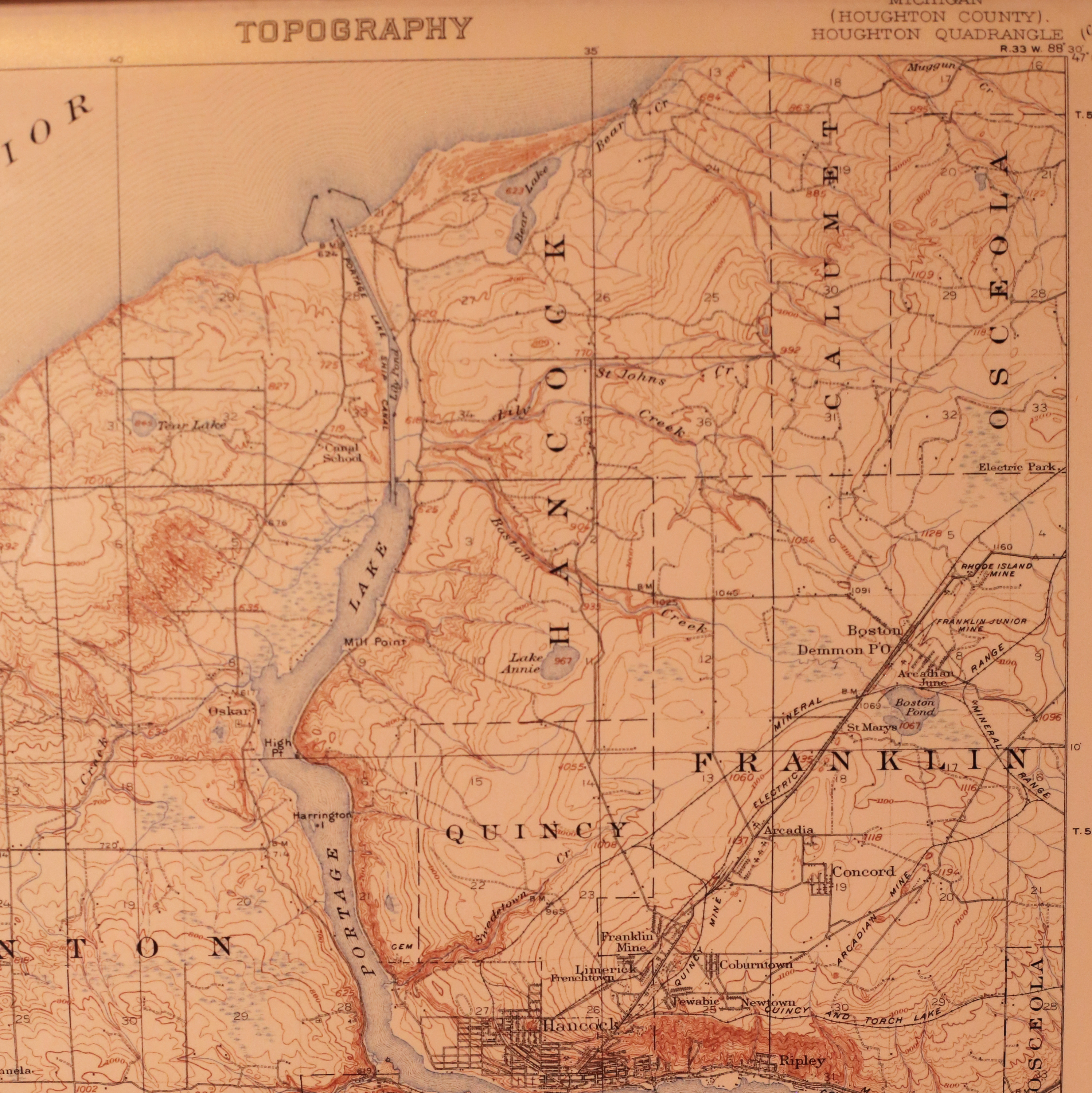 Vintage Map 1915 Houghton Mi Quadrangle USGS Topographic | 16x20 inch Rolled Poster (frame not included) | Wall Art, Nostalgic Decor product thumbnail image Vintage Map 1915 Houghton Mi Quadrangle USGS Topographic | 16x20 inch Rolled Poster (frame not included) | Wall Art, Nostalgic Decor product thumbnail image