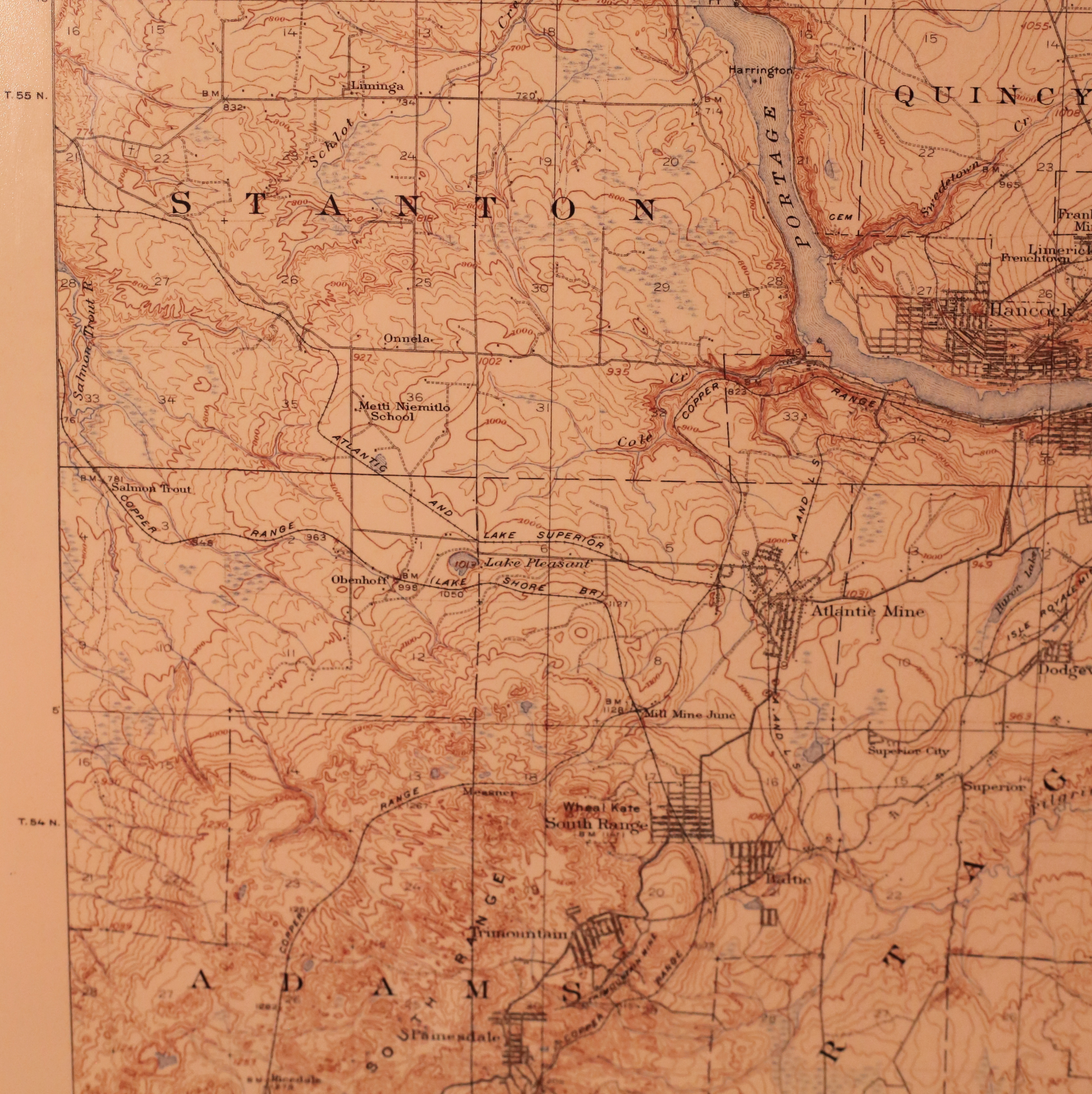 Vintage Map 1915 Houghton Mi Quadrangle USGS Topographic | 16x20 inch Rolled Poster (frame not included) | Wall Art, Nostalgic Decor product thumbnail image