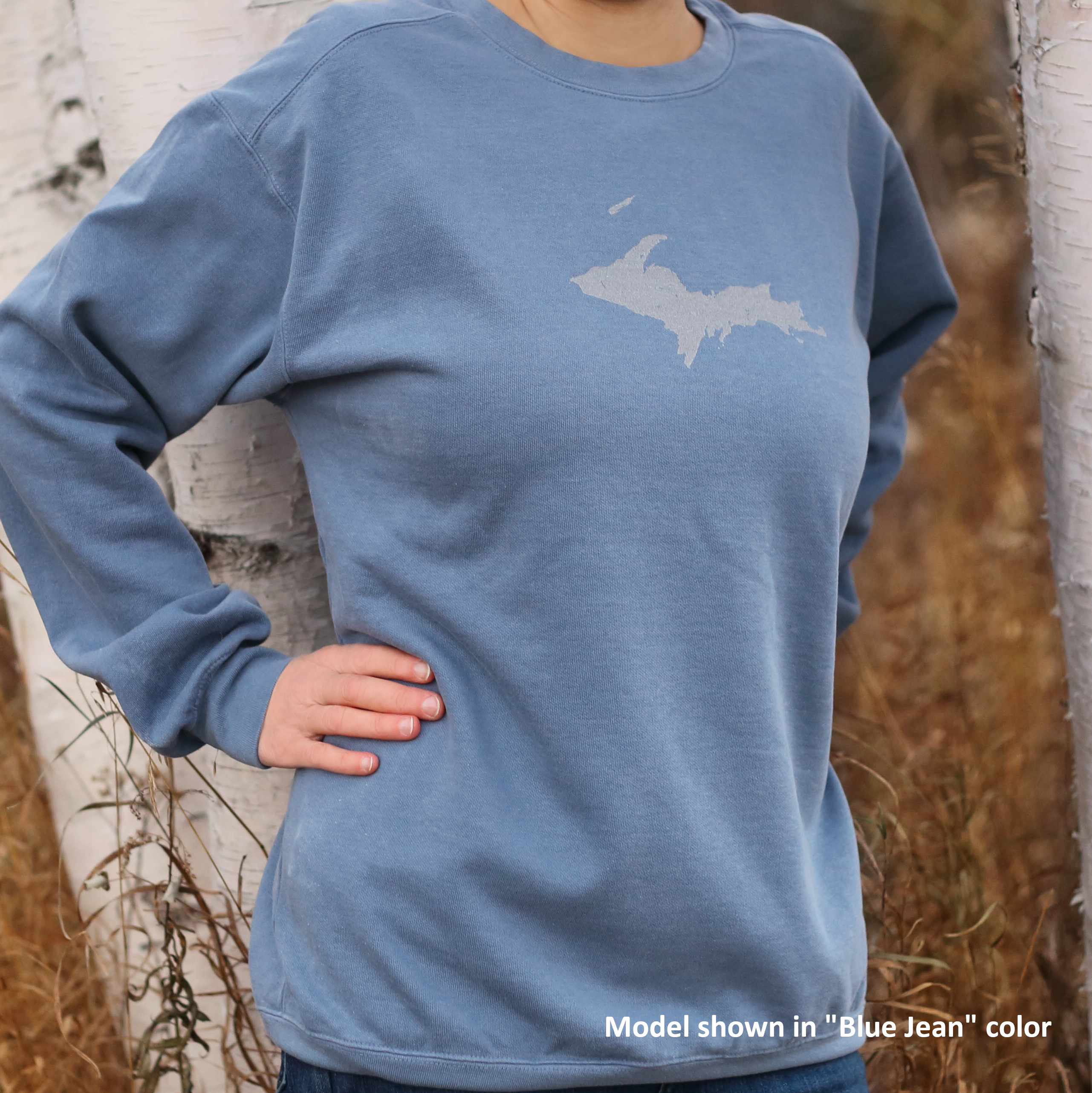 UP Map Sweatshirt | Garment-Dyed Comfort Colors® 1566 | Unisex Sizing | Upper Peninsula Apparel | Yooper Gifts product thumbnail image UP Map Sweatshirt | Garment-Dyed Comfort Colors® 1566 | Unisex Sizing | Upper Peninsula Apparel | Yooper Gifts product thumbnail image
