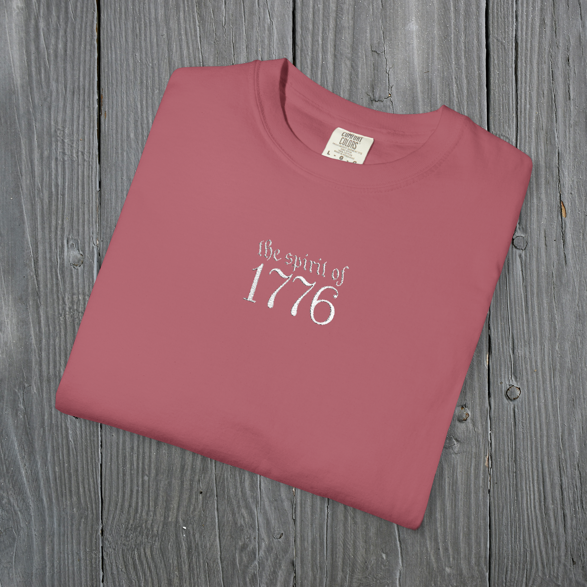 Spirit of 1776 Patriotic Embroidered T-Shirt | America 250 Tee