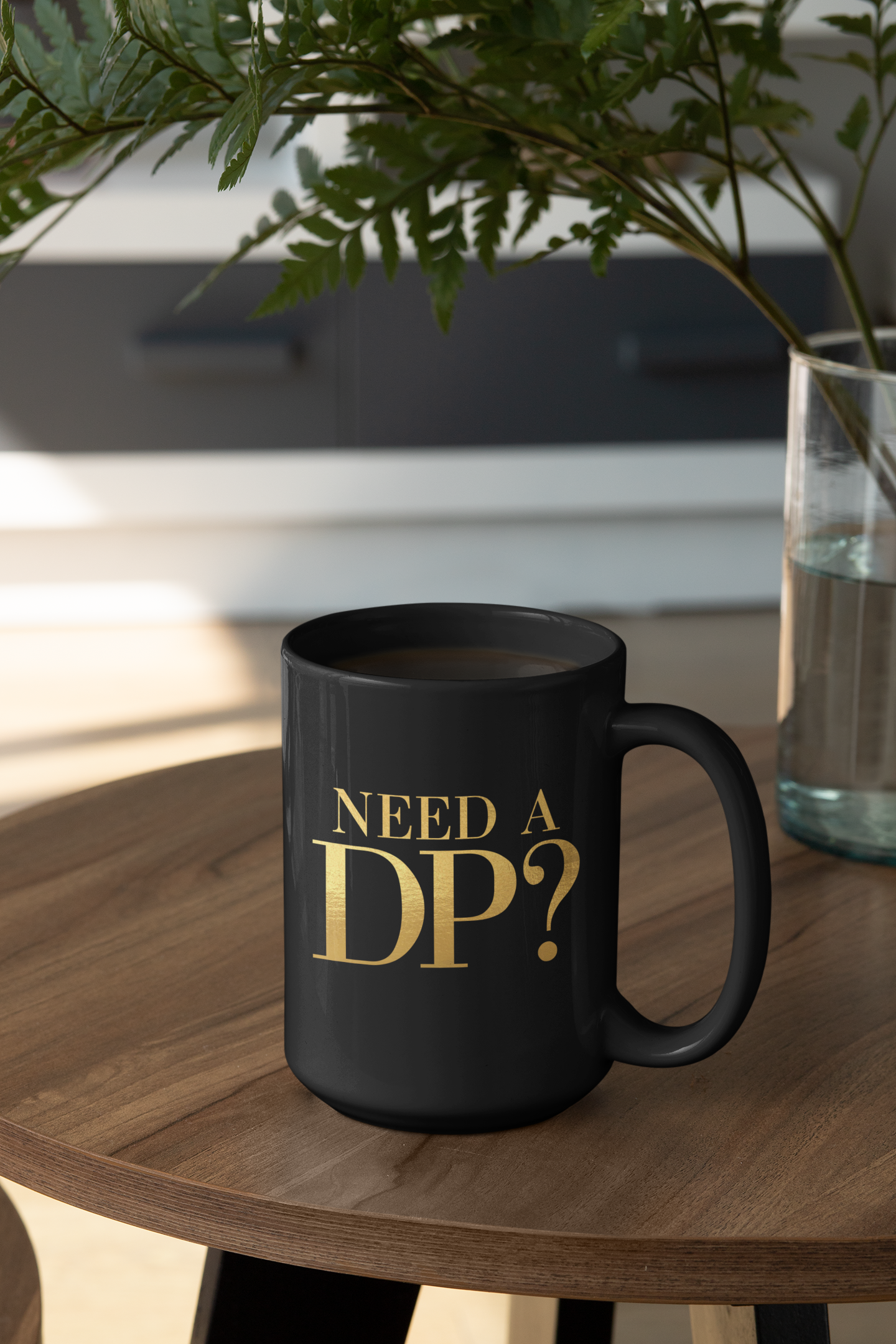 Need a DP? Black Mug, 15oz product thumbnail image Need a DP? Black Mug, 15oz product thumbnail image