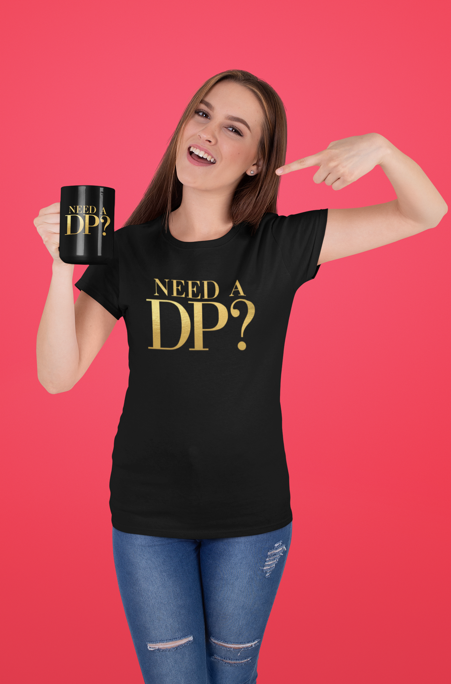 Need a DP? Black Mug, 15oz product thumbnail image Need a DP? Black Mug, 15oz product thumbnail image