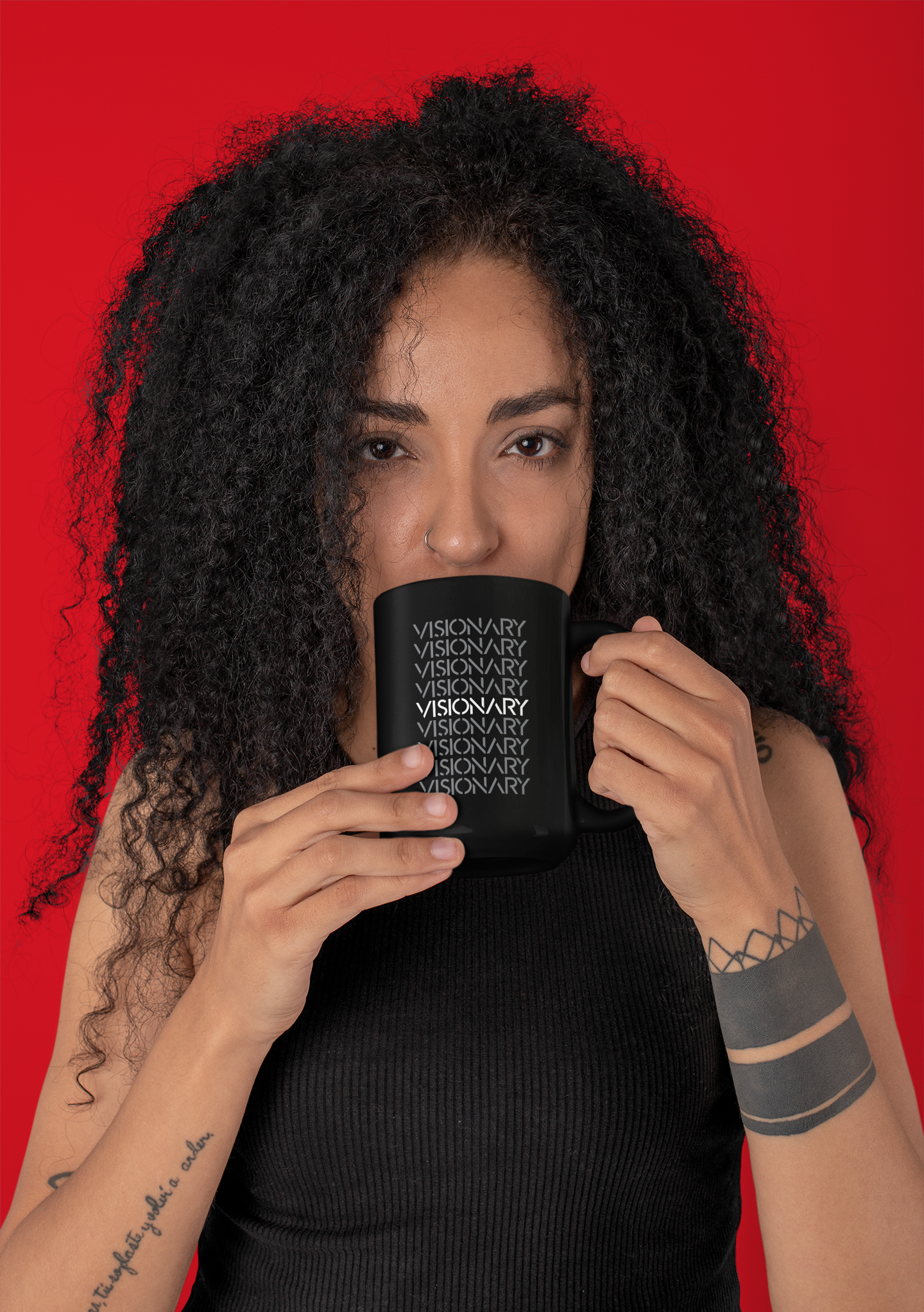 Visionary Black Mug, 15oz product thumbnail image Visionary Black Mug, 15oz product thumbnail image