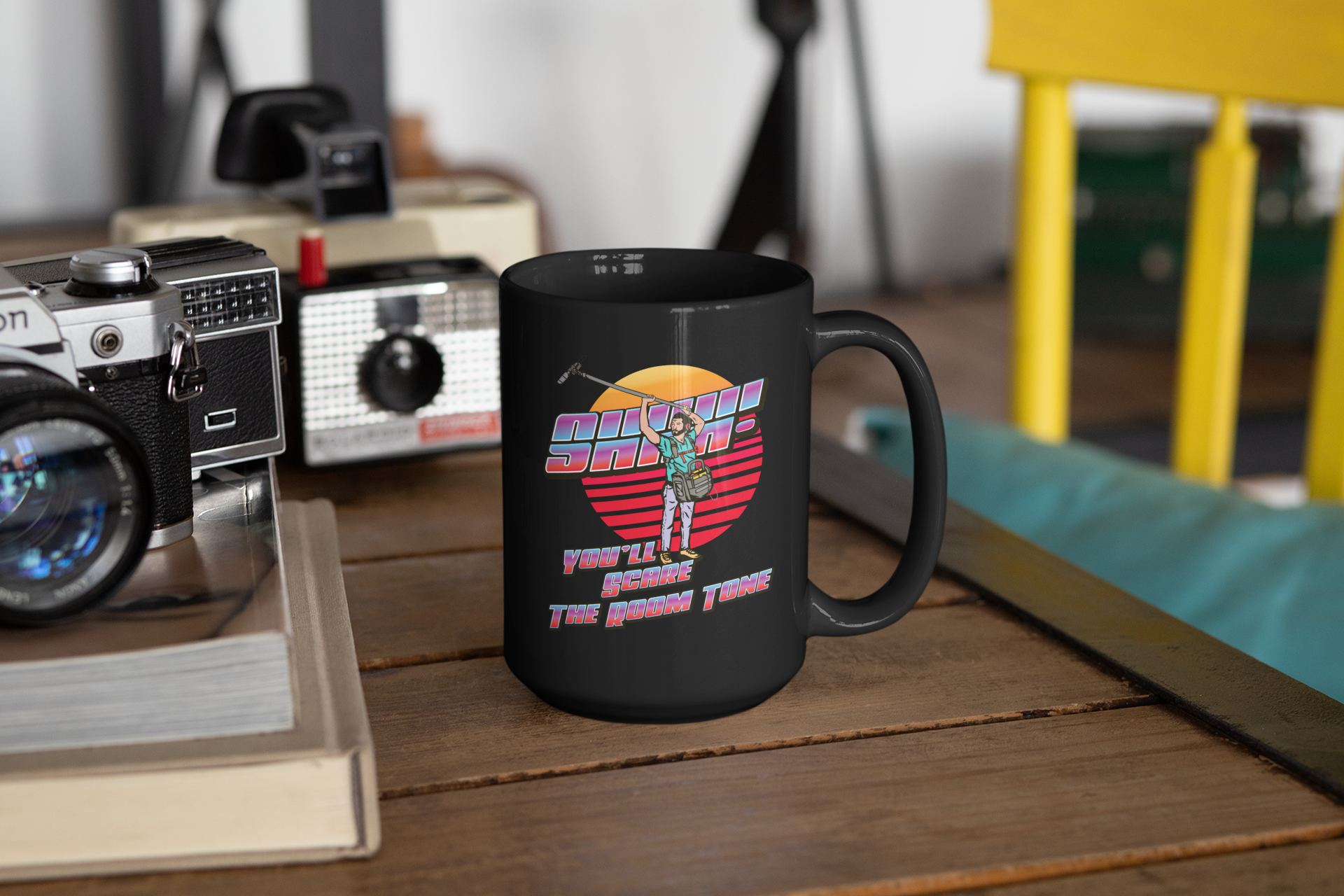 SHHH! You'll Scare the Room Tone Black Mug, 15oz product thumbnail image SHHH! You'll Scare the Room Tone Black Mug, 15oz product thumbnail image