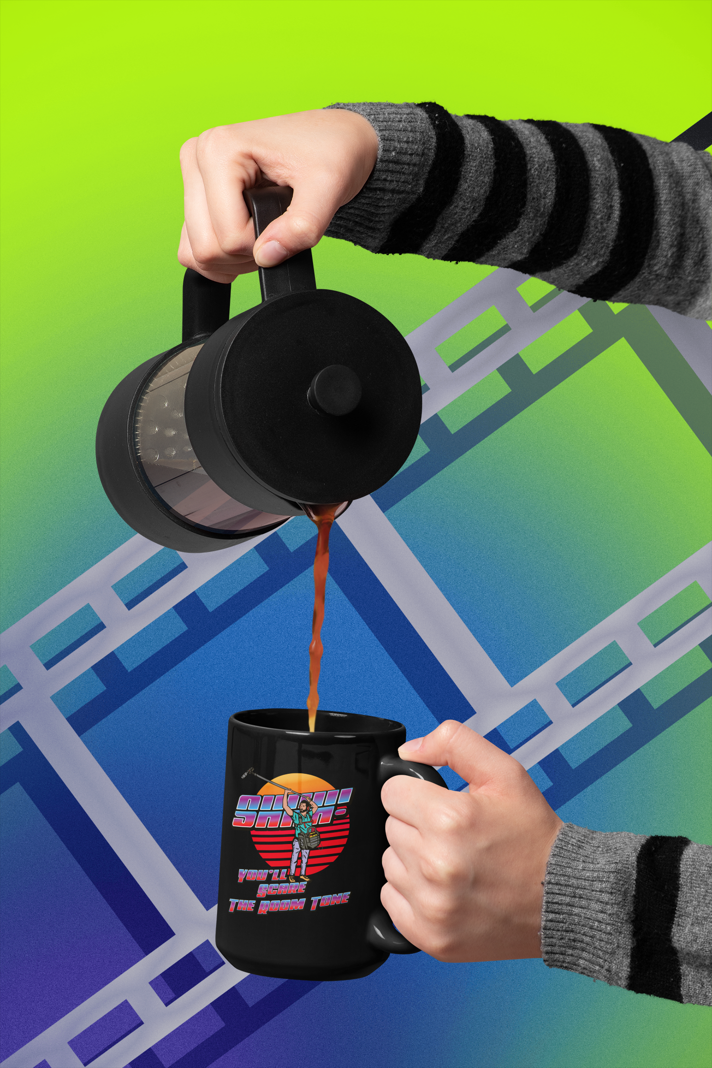 SHHH! You'll Scare the Room Tone Black Mug, 15oz product thumbnail image SHHH! You'll Scare the Room Tone Black Mug, 15oz product thumbnail image
