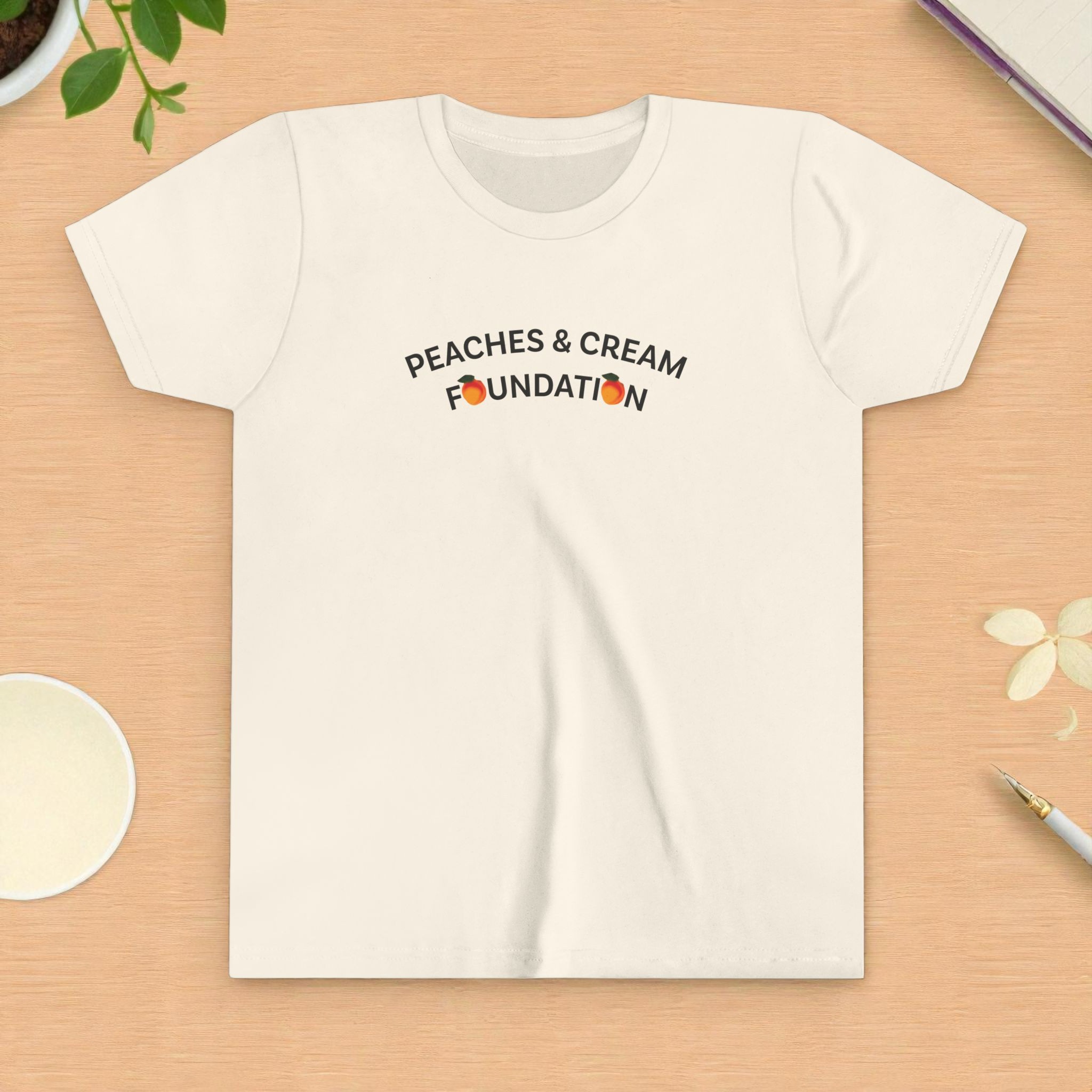 Peach & Cream Foundation Kids Short Sleeve Tee product thumbnail image Peach & Cream Foundation Kids Short Sleeve Tee product thumbnail image
