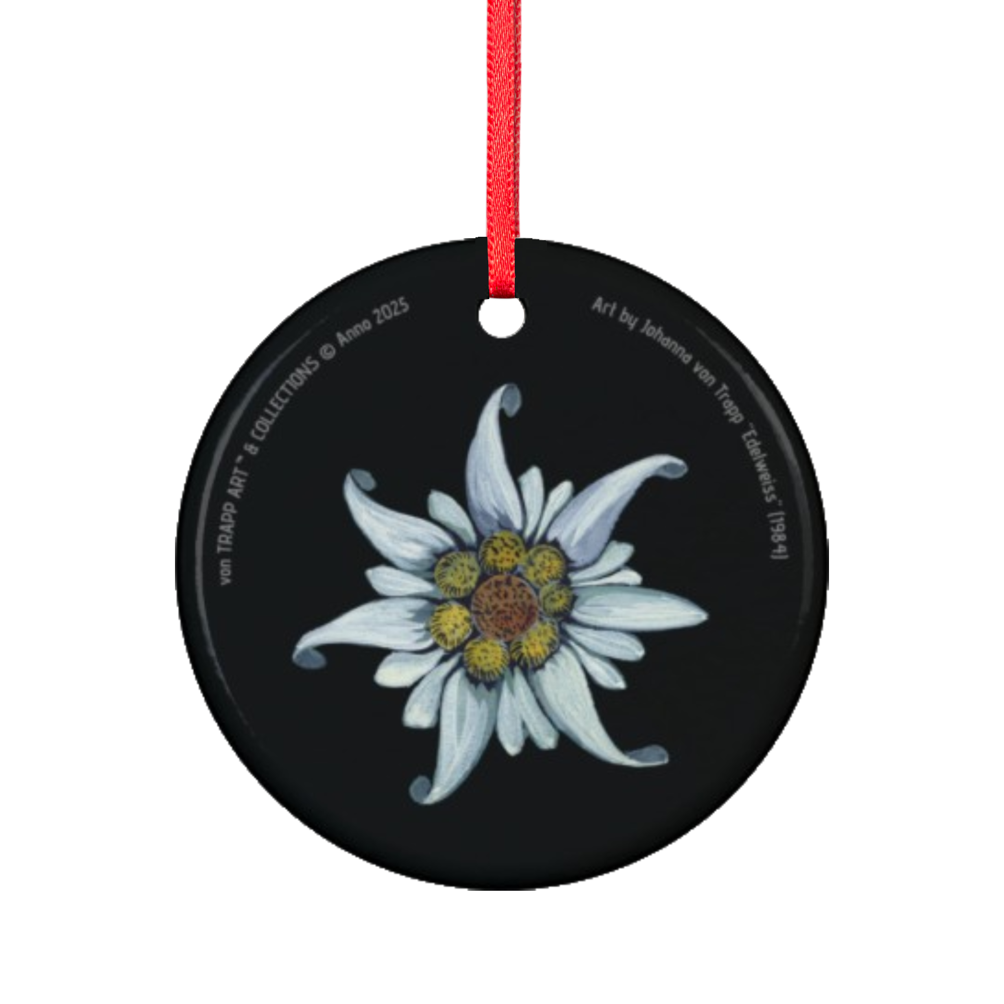 [UK/EU] Art by Johanna von Trapp (1984) – Glossy Ceramic Ornament 2-Sided, Edelweiss Art Collection. This item supports the arts and cultural heritage. product thumbnail image