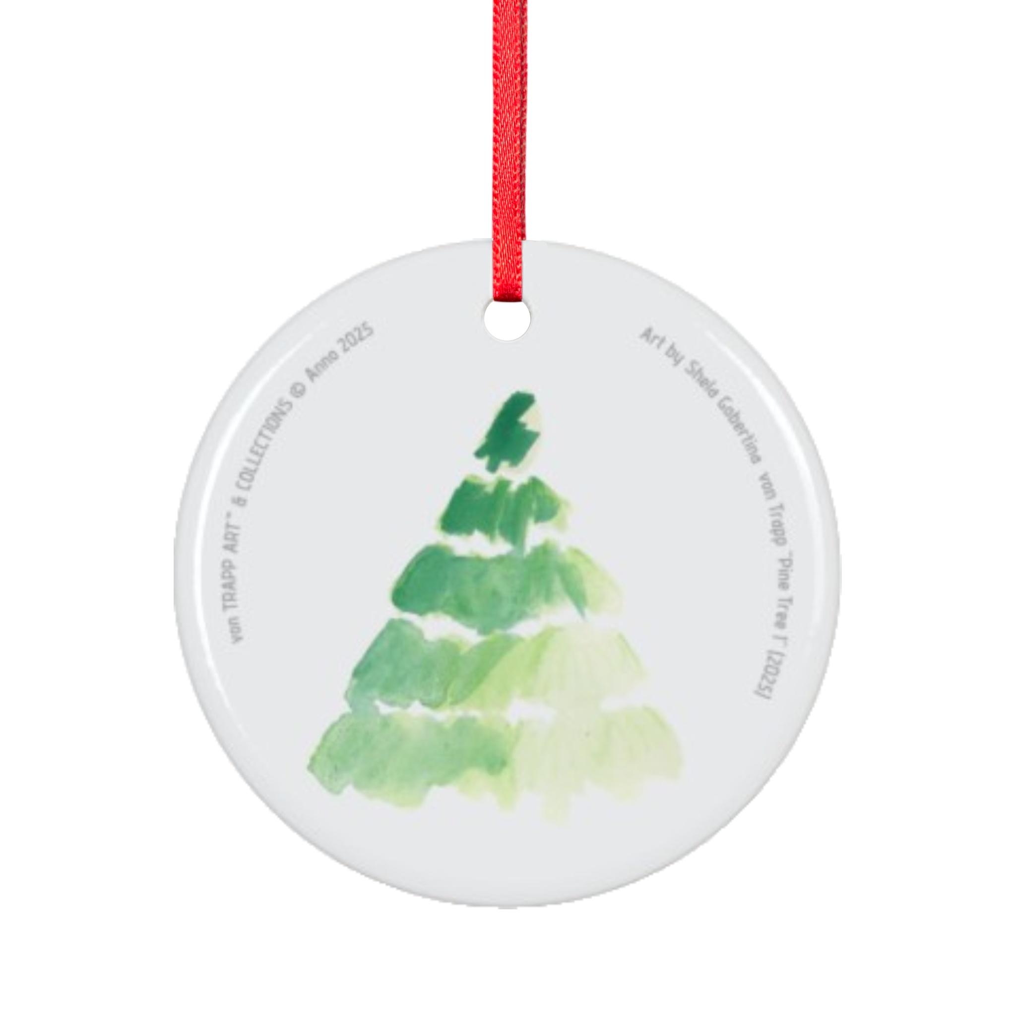 [UK/EU] Art by Shela Gobertina von Trapp (2025) – Glossy Ceramic Ornament 2-Sided Print, Pine Tree Winter Collection. This item supports the arts and cultural heritage. product thumbnail image