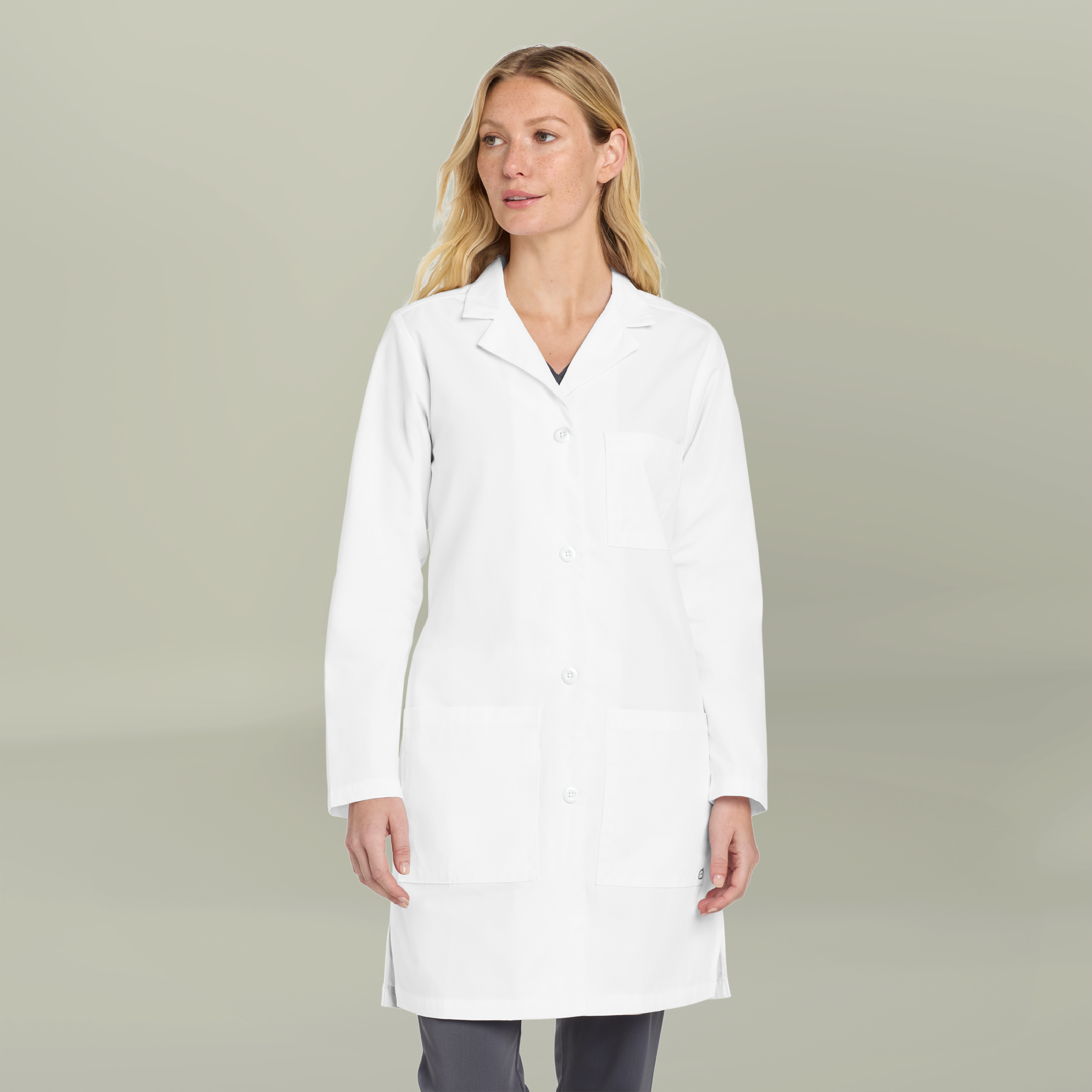 Aurochs Embroidered Women’s Long Lab Coat — Professional Medical & Dental Workwear product thumbnail image Aurochs Embroidered Women’s Long Lab Coat — Professional Medical & Dental Workwear product thumbnail image