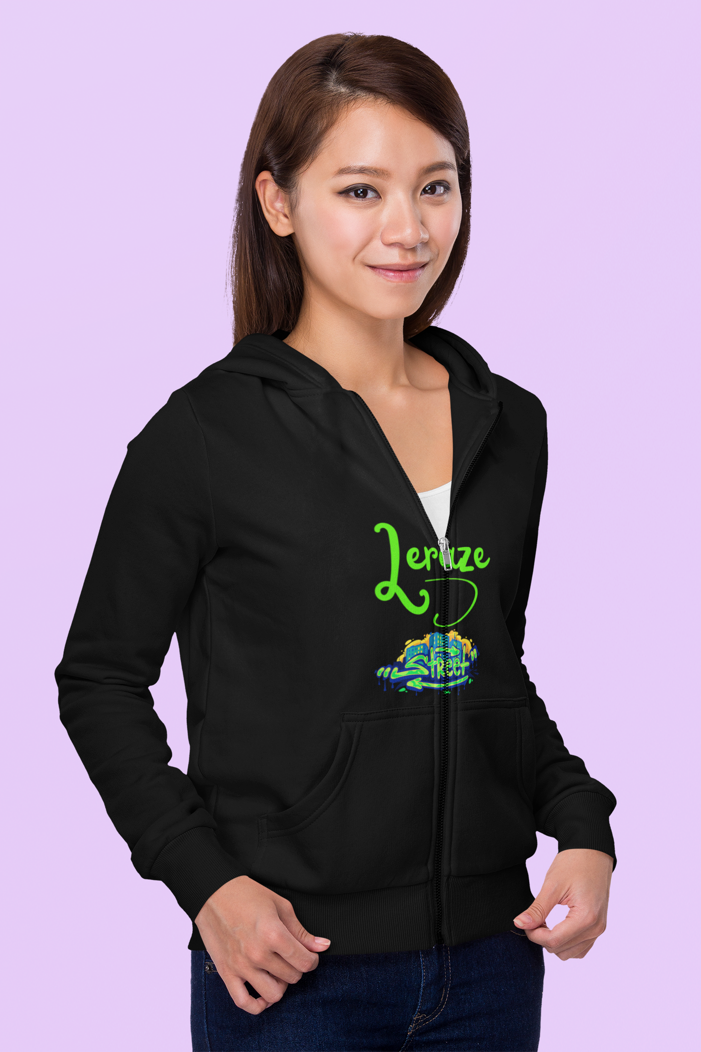 Zip Hoodie — Neon Graffiti "Never Stop" Streetwear product thumbnail image