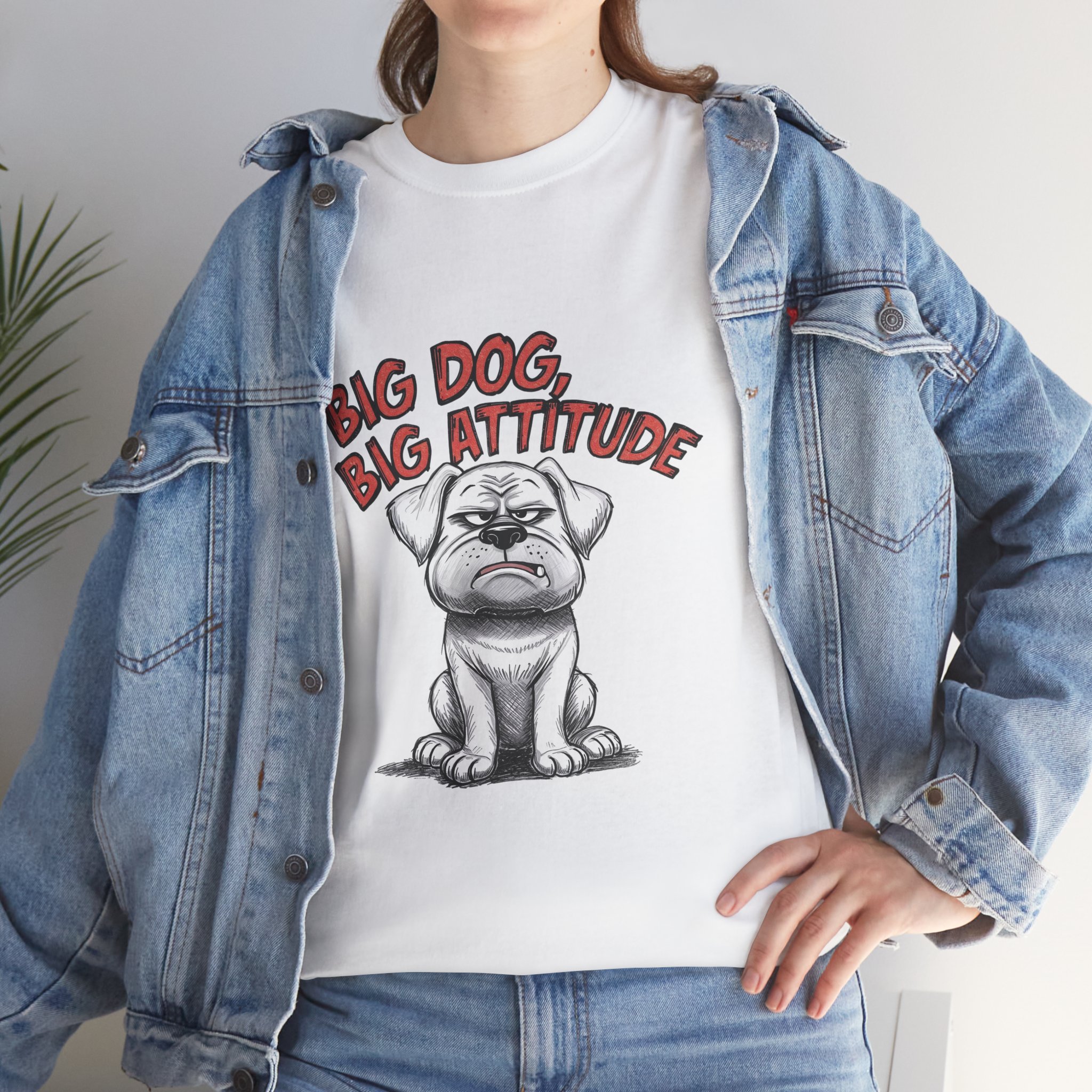 Big Dog, Big Attitude T-Shirt — Funny Bulldog Graphic Tee for Dog Lovers