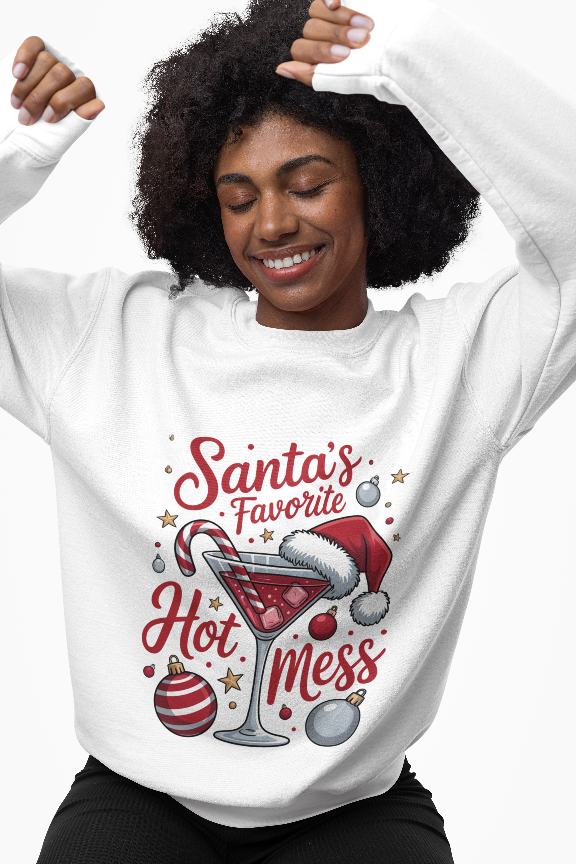 Funny Hot Mess Christmas Sweatshirt - Crewneck Sweatshirt product thumbnail image Funny Hot Mess Christmas Sweatshirt - Crewneck Sweatshirt product thumbnail image