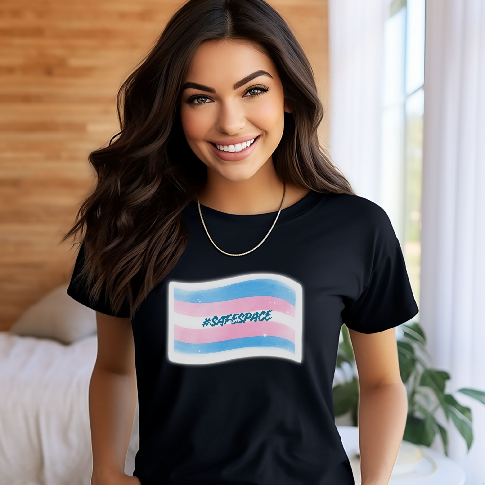 Trans Pride “#SafeSpace” Tee — Soft, Vibrant, and Affirming, Unisex Softstyle T-Shirt product thumbnail image Trans Pride “#SafeSpace” Tee — Soft, Vibrant, and Affirming, Unisex Softstyle T-Shirt product thumbnail image
