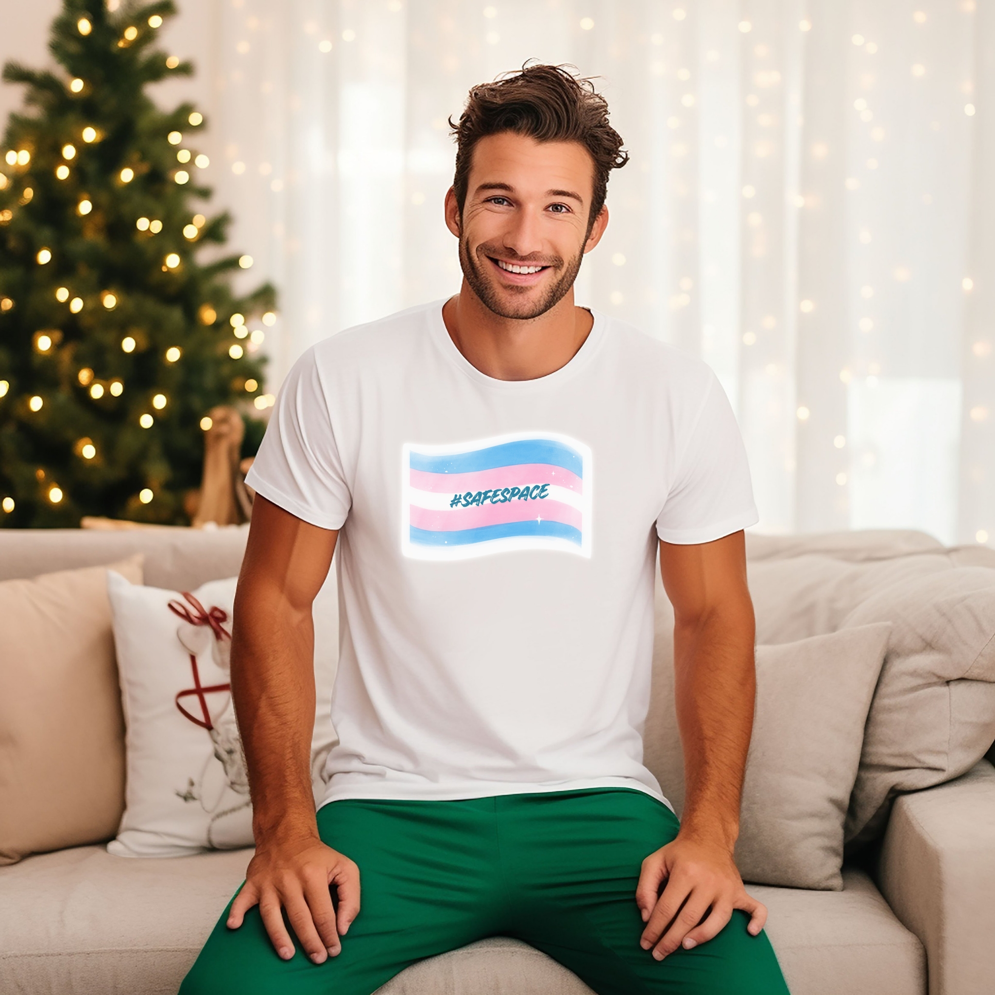 Trans Pride “#SafeSpace” Tee — Soft, Vibrant, and Affirming, Unisex Softstyle T-Shirt product thumbnail image Trans Pride “#SafeSpace” Tee — Soft, Vibrant, and Affirming, Unisex Softstyle T-Shirt product thumbnail image