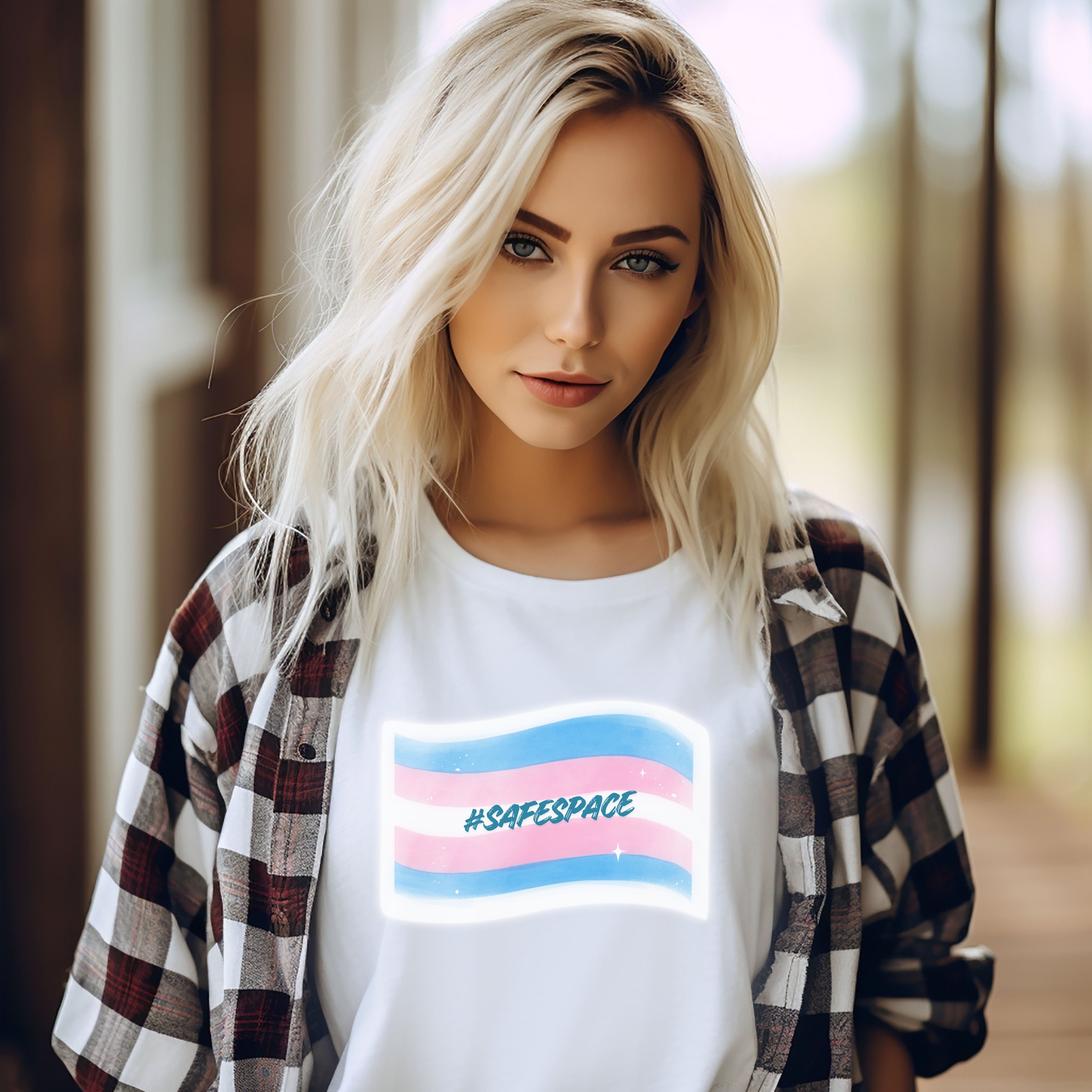 Trans Pride “#SafeSpace” Tee — Soft, Vibrant, and Affirming, Unisex Softstyle T-Shirt product thumbnail image Trans Pride “#SafeSpace” Tee — Soft, Vibrant, and Affirming, Unisex Softstyle T-Shirt product thumbnail image