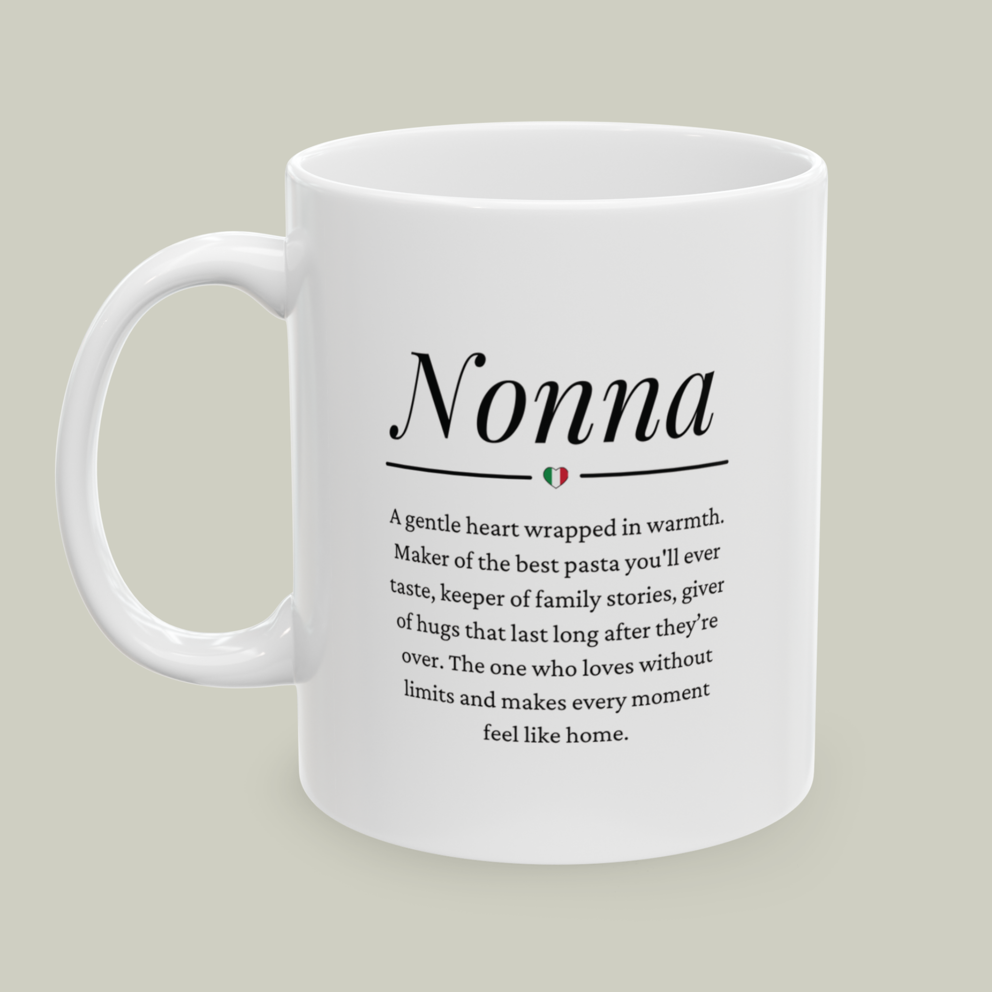Nonna Italian Mug with Heart – Gift for Mother’s Day, Grandma Mug