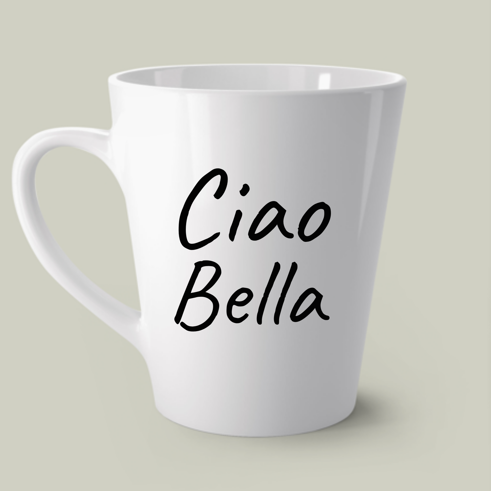 Ciao Bella White Latte Mug – Minimal Italian Coffee Cup product thumbnail image Ciao Bella White Latte Mug – Minimal Italian Coffee Cup product thumbnail image
