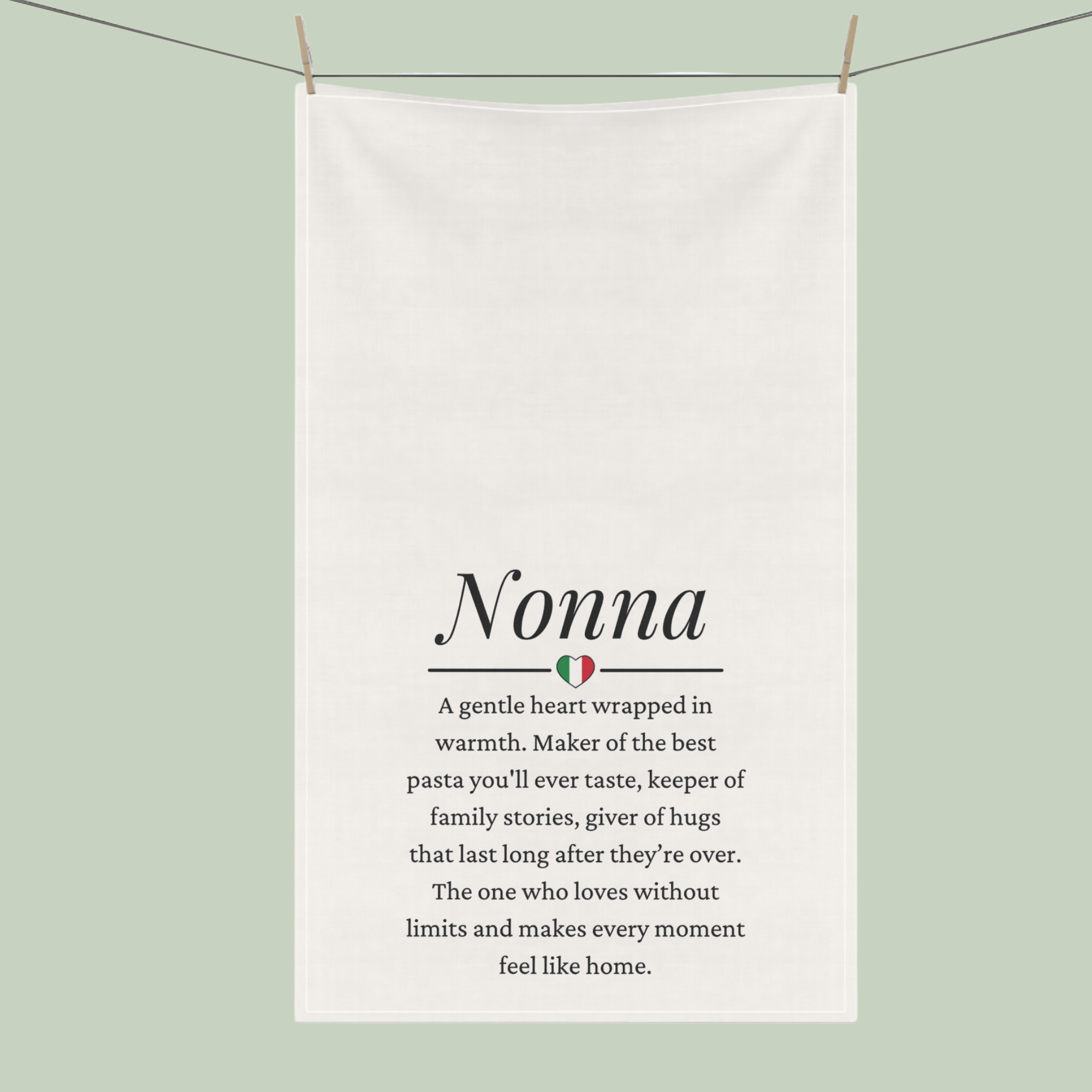 Nonna Definition Tea Towel — Italian Grandmother Kitchen Dish Towel, Heartfelt Family Quote product thumbnail image